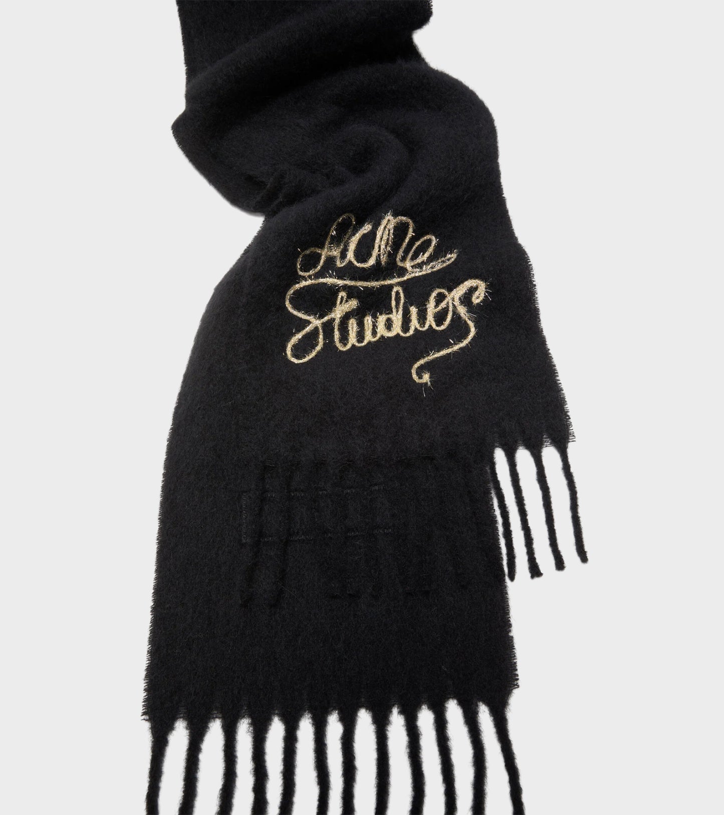 Wool Logo Scarf Black