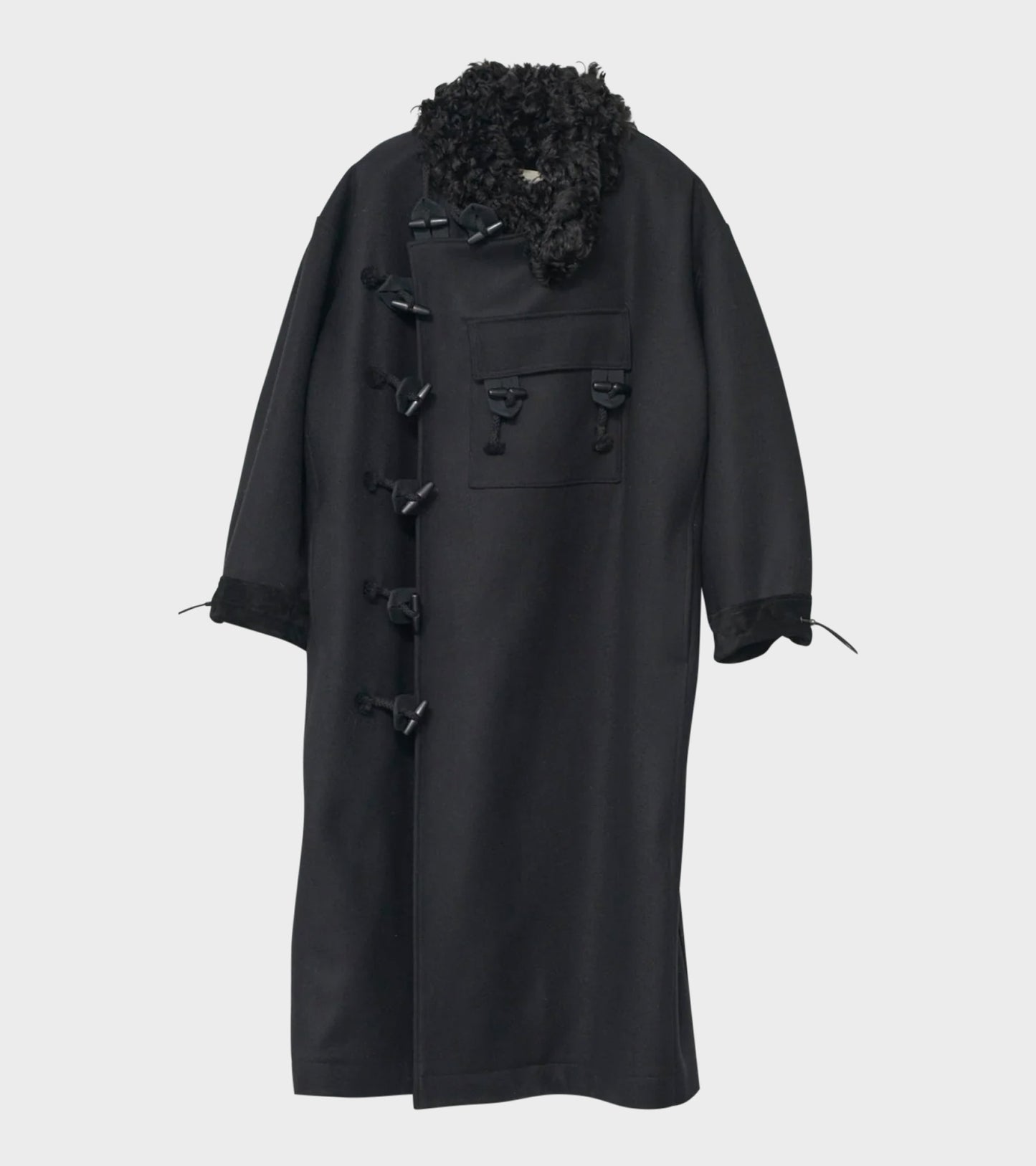 Hainsworth Wool Officer Coat Black