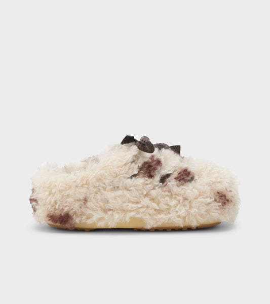 EVX Curly Mules Cow Print