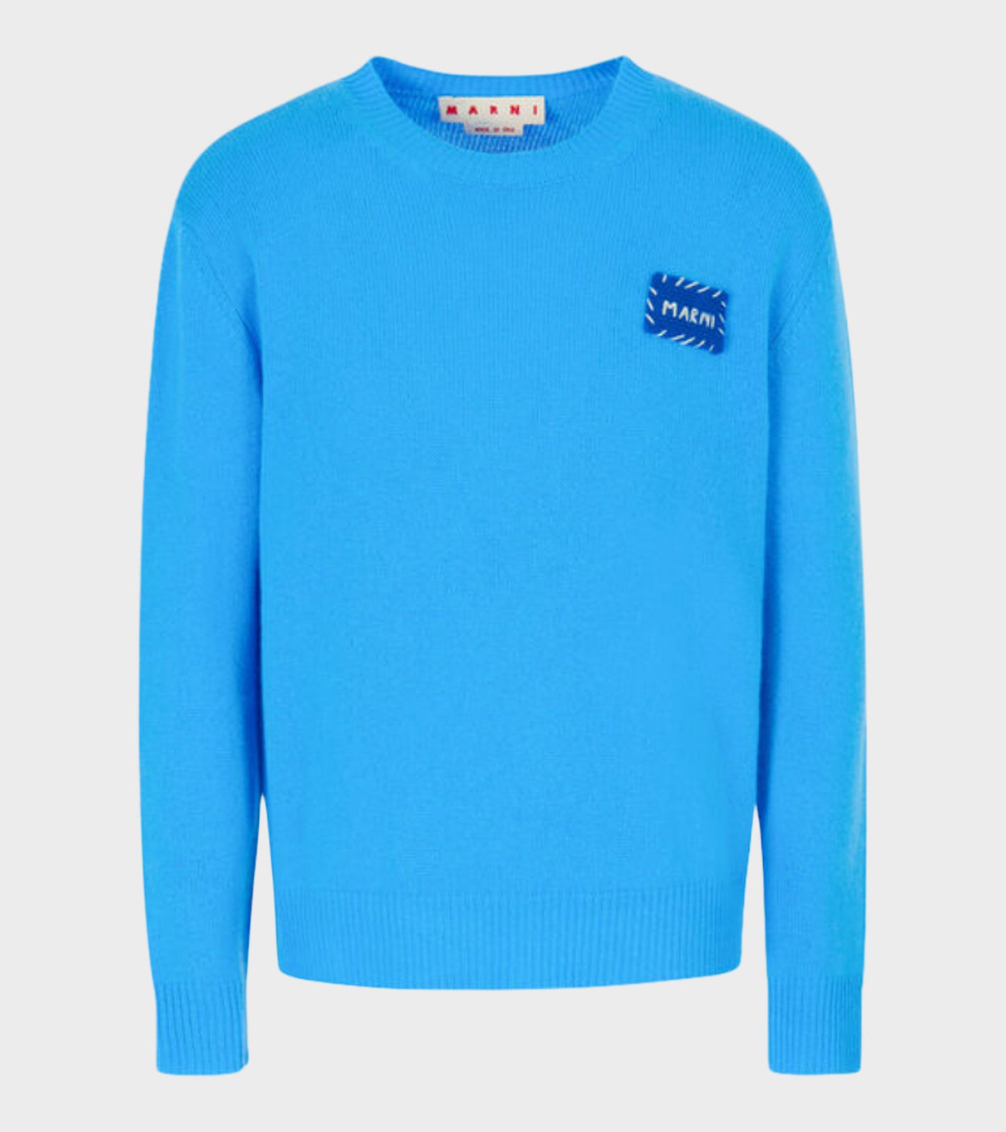 Cashmere Logo Patch Sweater Blue