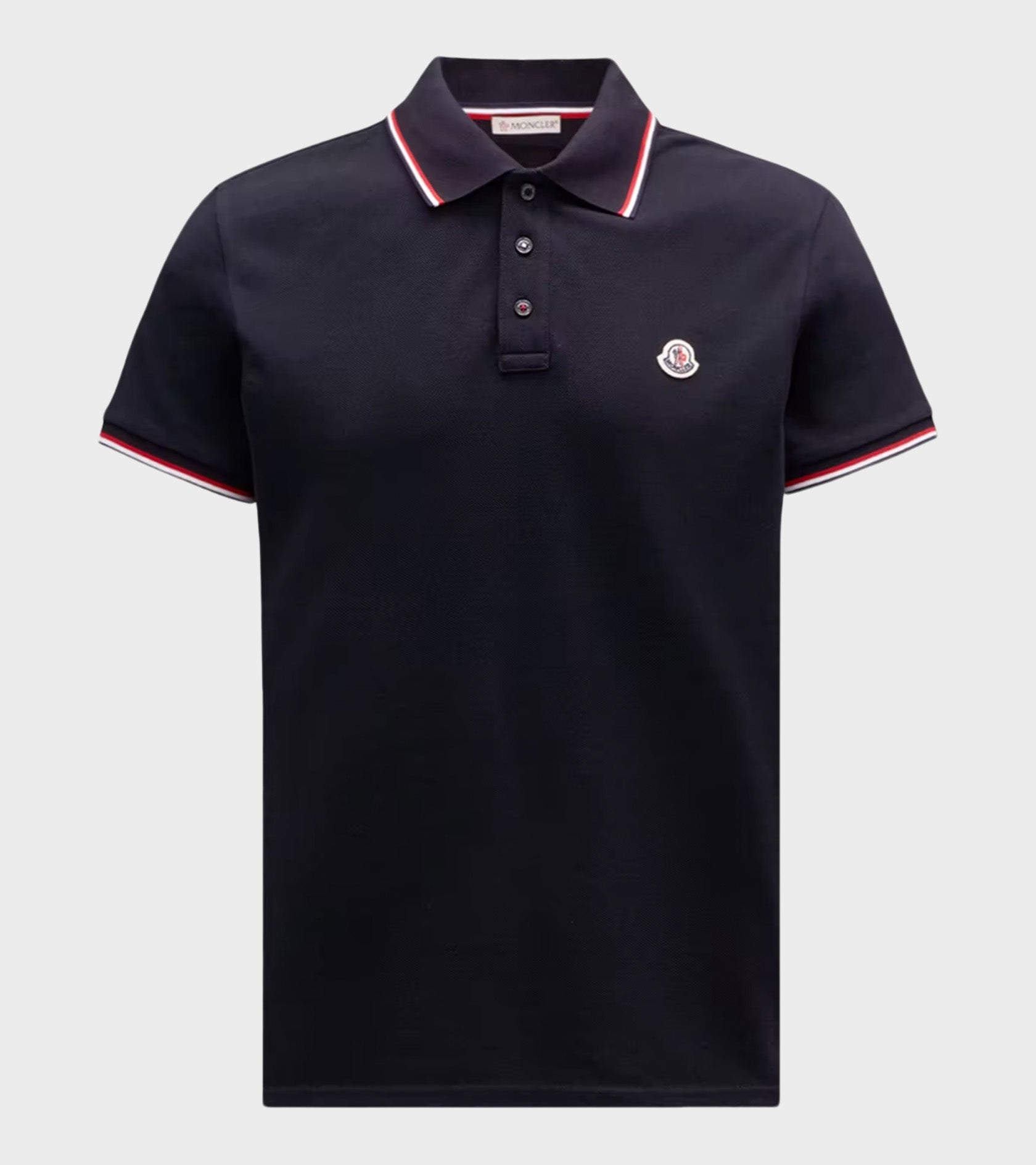 Tricolour Cotton Piqué S/S Polo Dark Blue – Dr. Adams