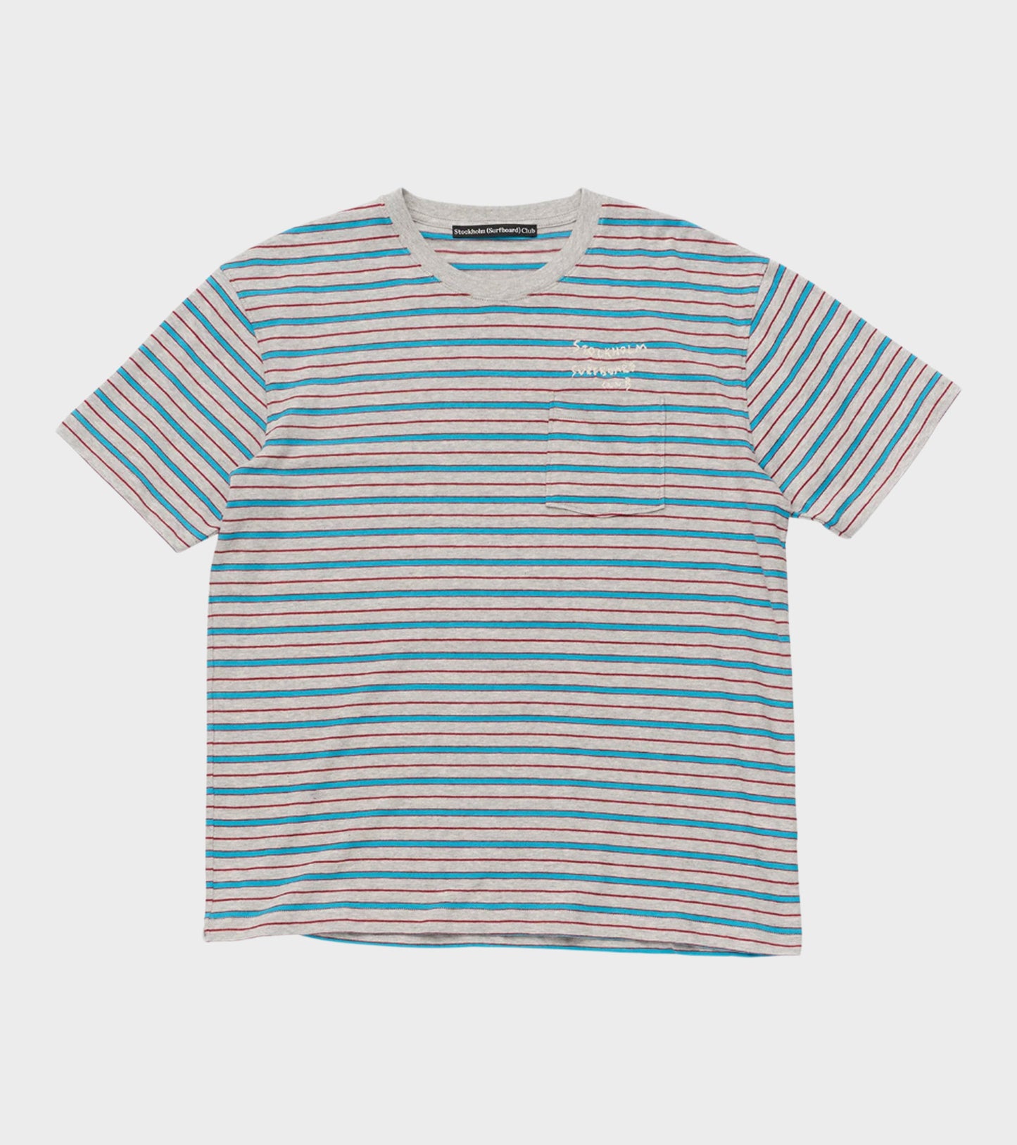Franz Striped Pocket Tee Grey