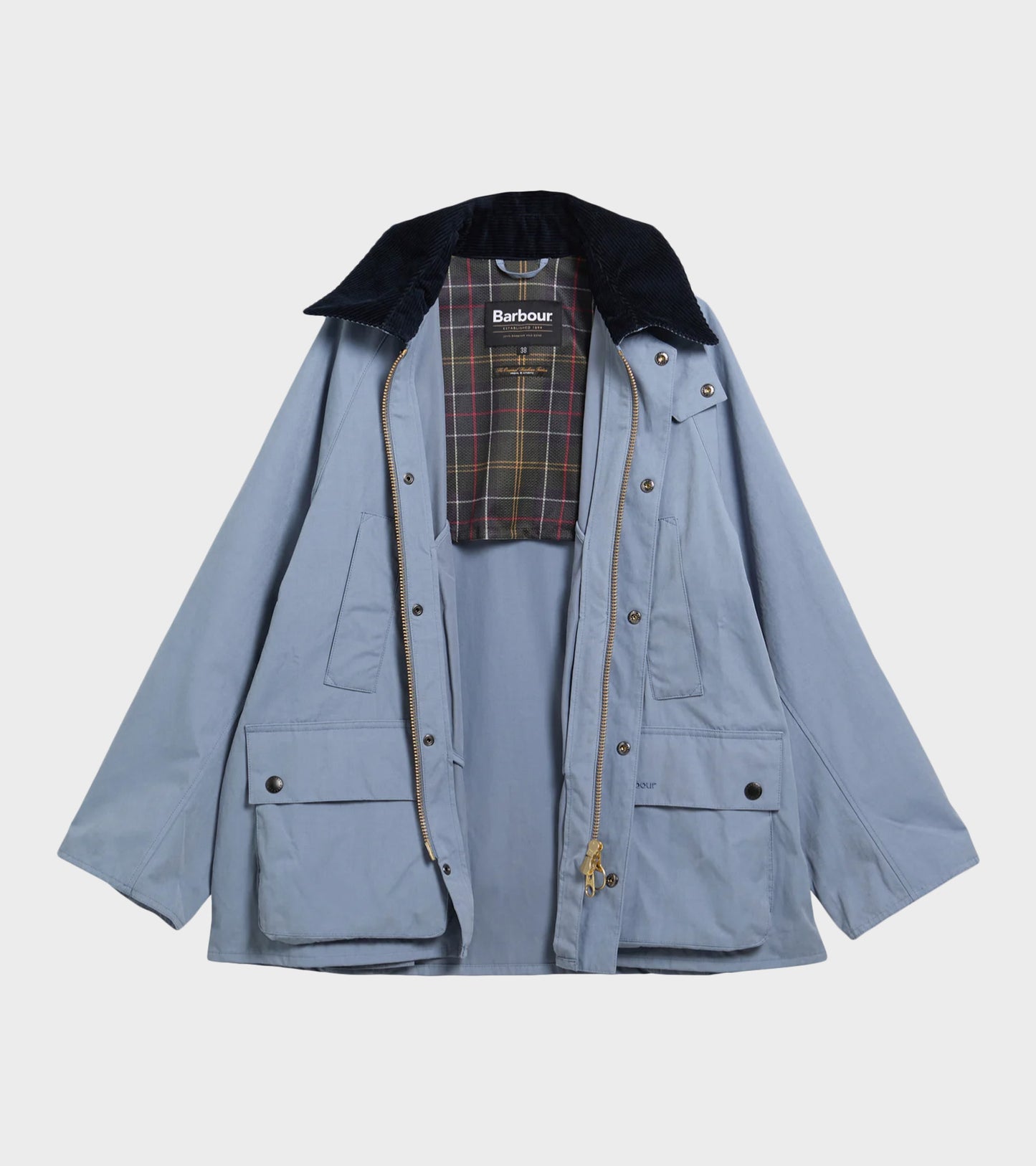 Peached Oversized Bedale Casual Jacket Washed Blue