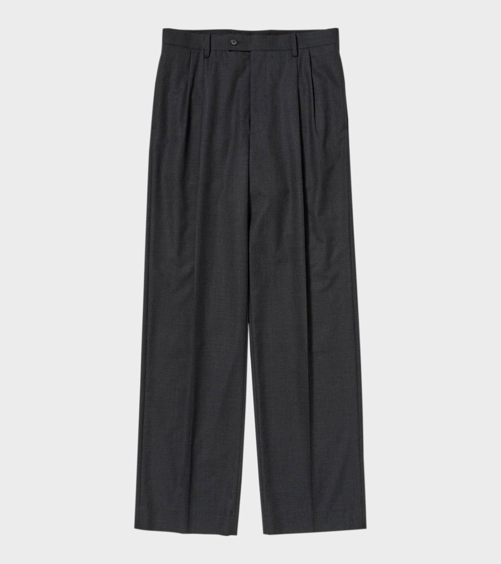 Ultra Fine Tropical Wool Two-tuck Slacks Top Charcoal – Dr. Adams