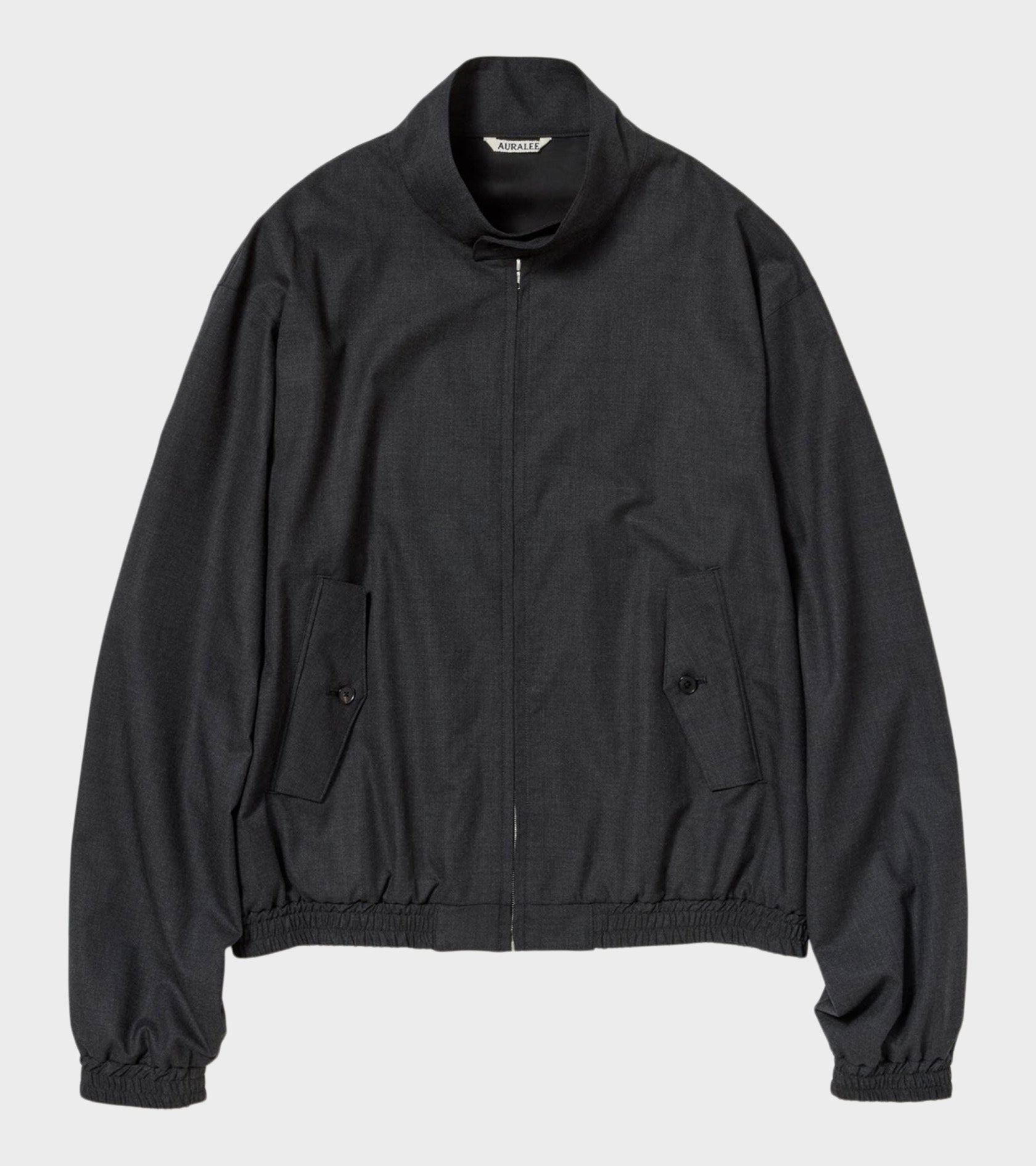 【ワンワン】AURALEE JACKET Ultra Fine Tropical Wool Zip Blouson Top Charcoal – Dr. Adams