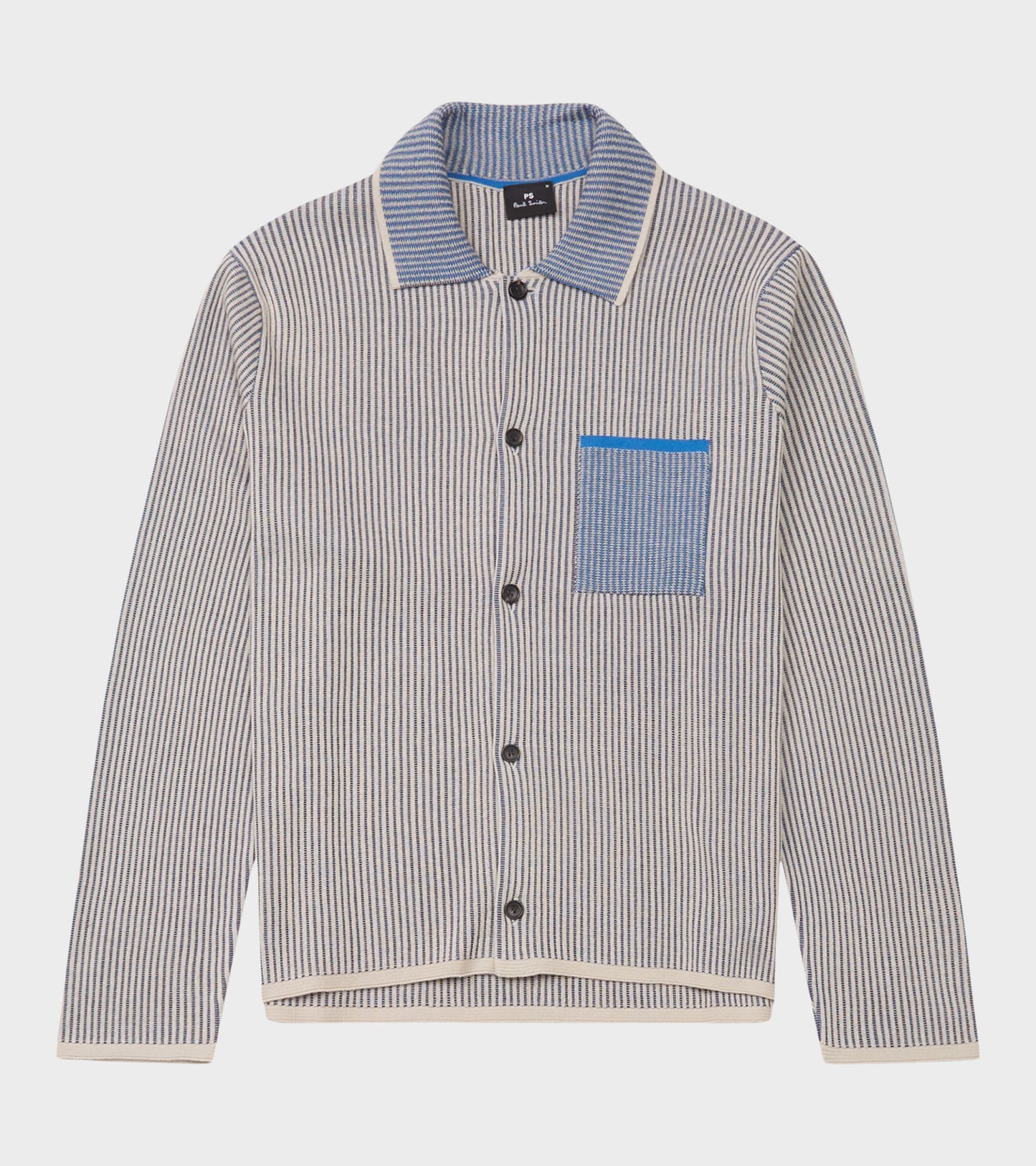 Knitted Shirt Off-white/Blue Mix