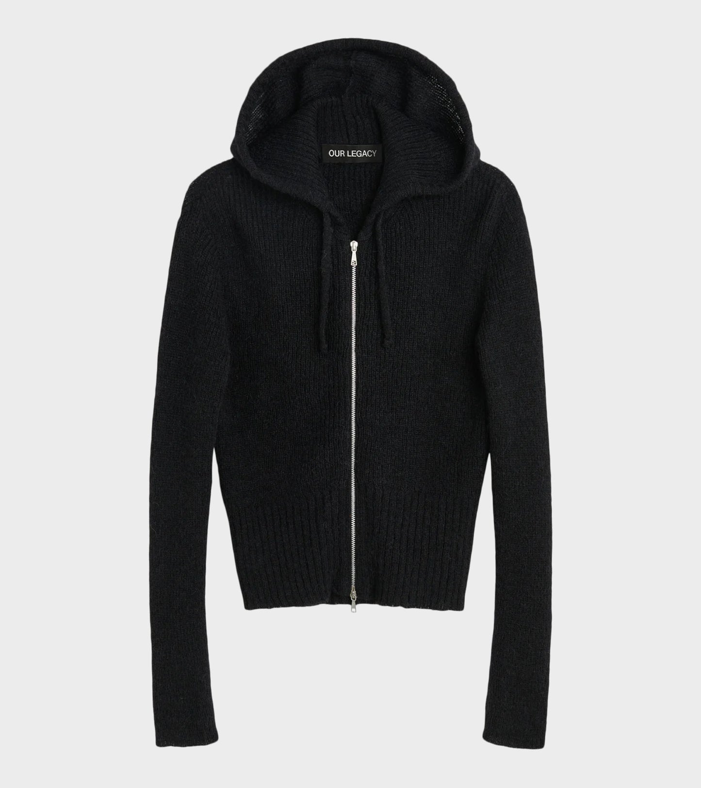 Compact Hood Black Fuzzy Alpaca