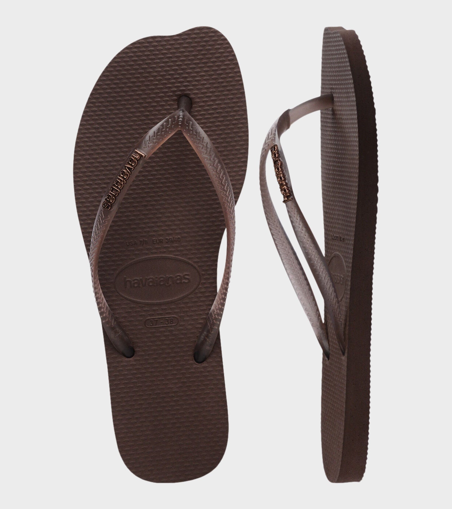 Slim Split Flip Flops Dark Brown