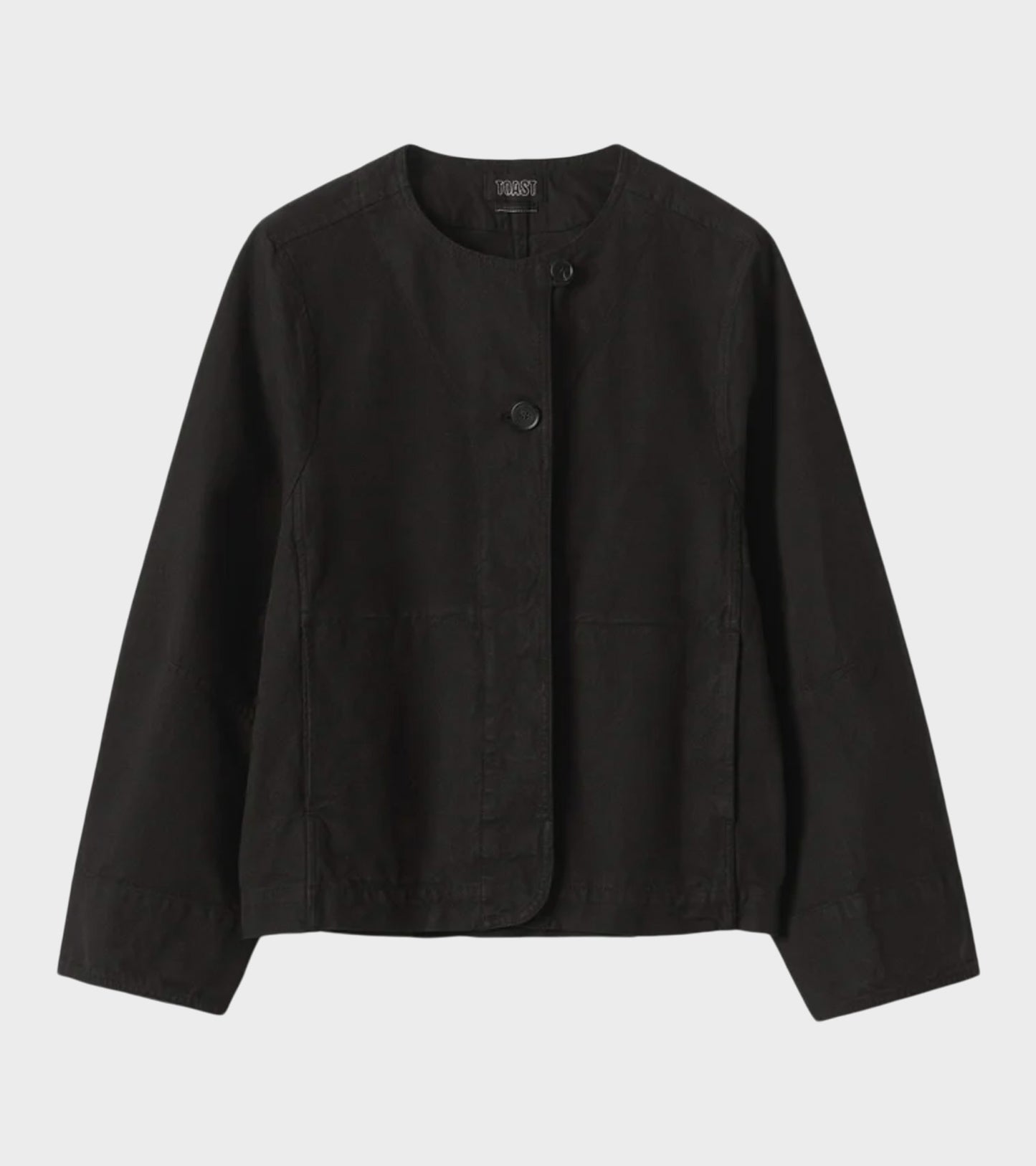Sculpted Brushed Cotton Canvas Jacket Black