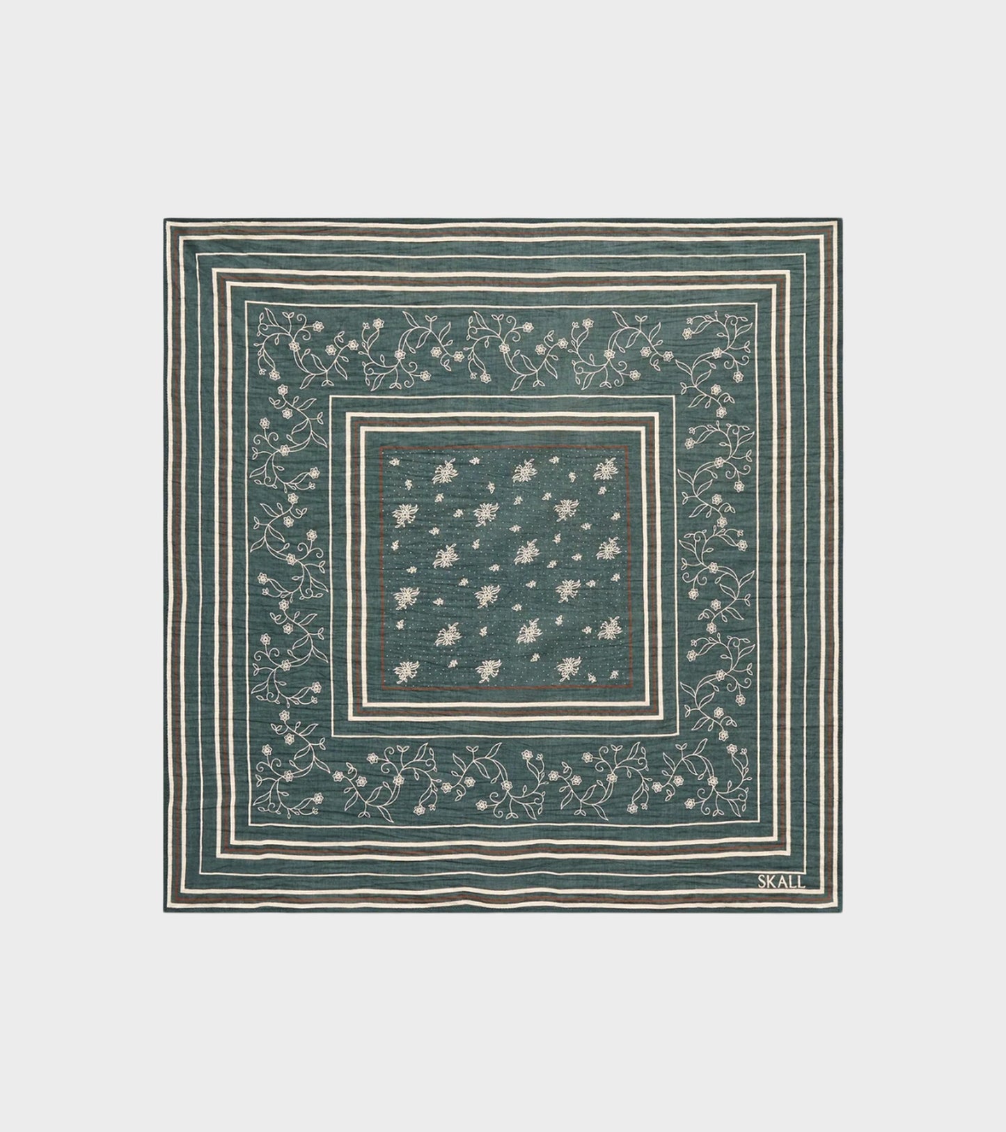 Skall Classic Scarf 55x55 Dark Green/Brown