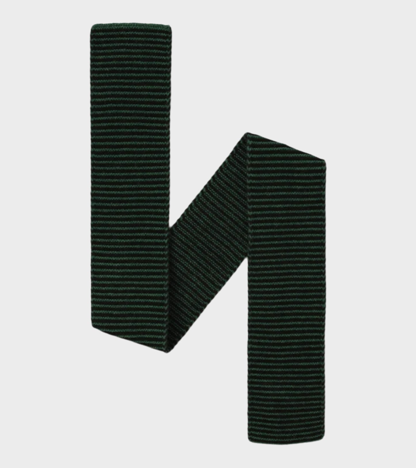 Small Garter Stitch Scarf Black/Asparagus