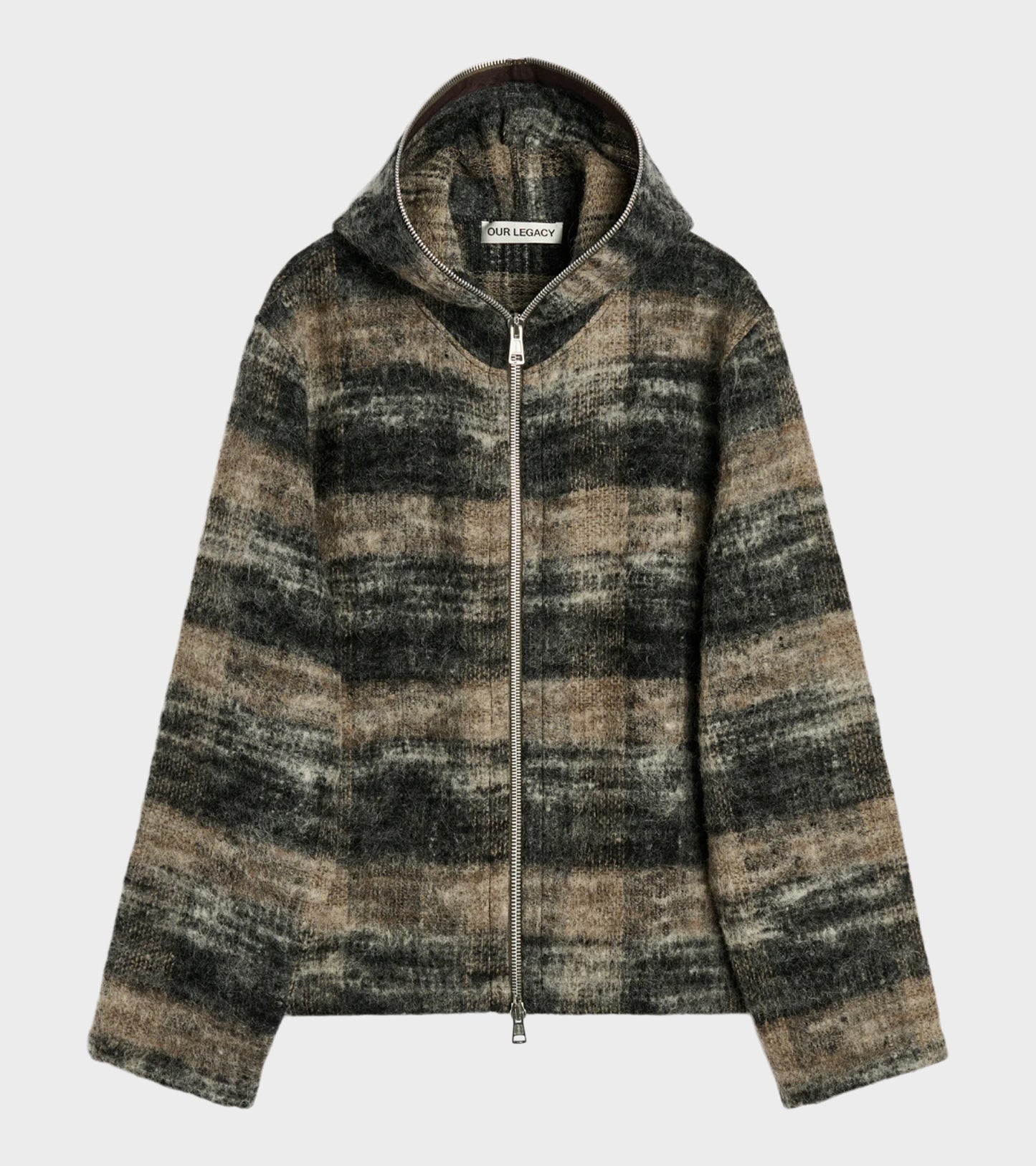 Full Zip Hood Night Woods Check Lofty Wool