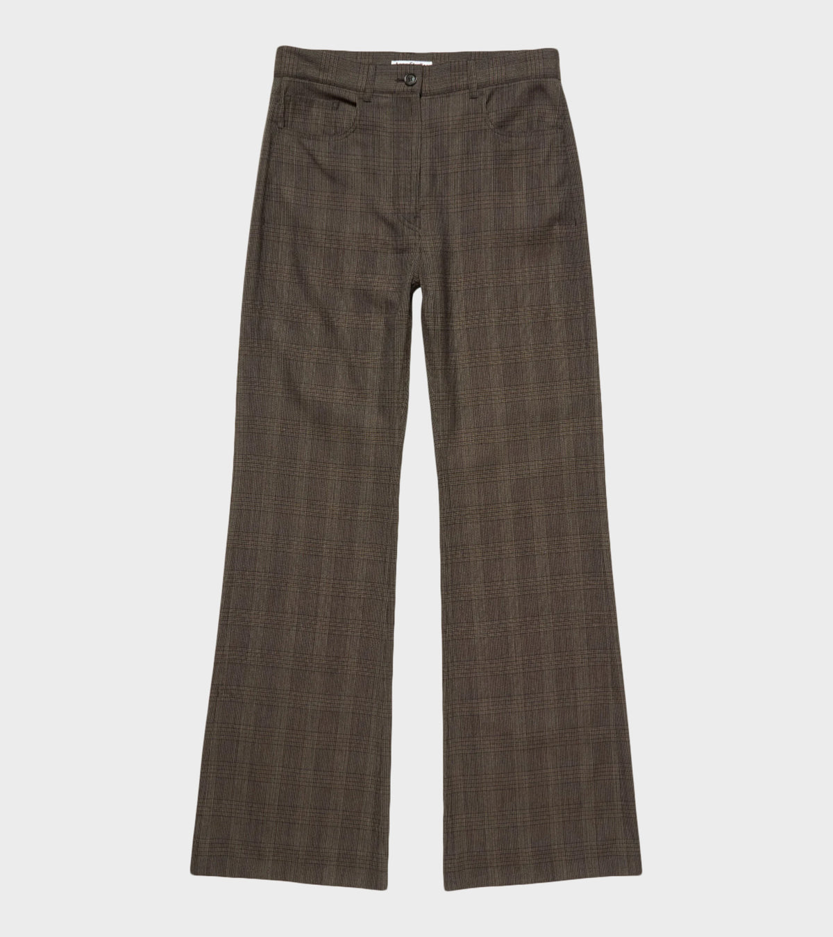 Tailored Wool Check Trousers Brown/Black