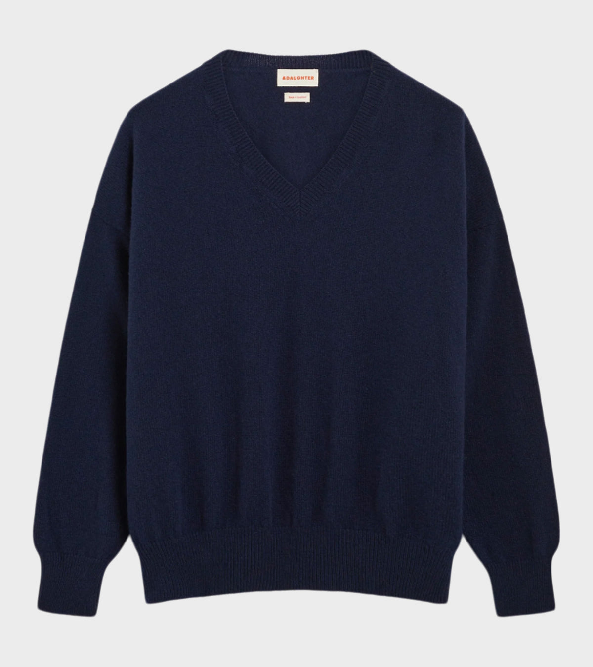 Innes Slouch V-Neck Geelong Lambswool Navy