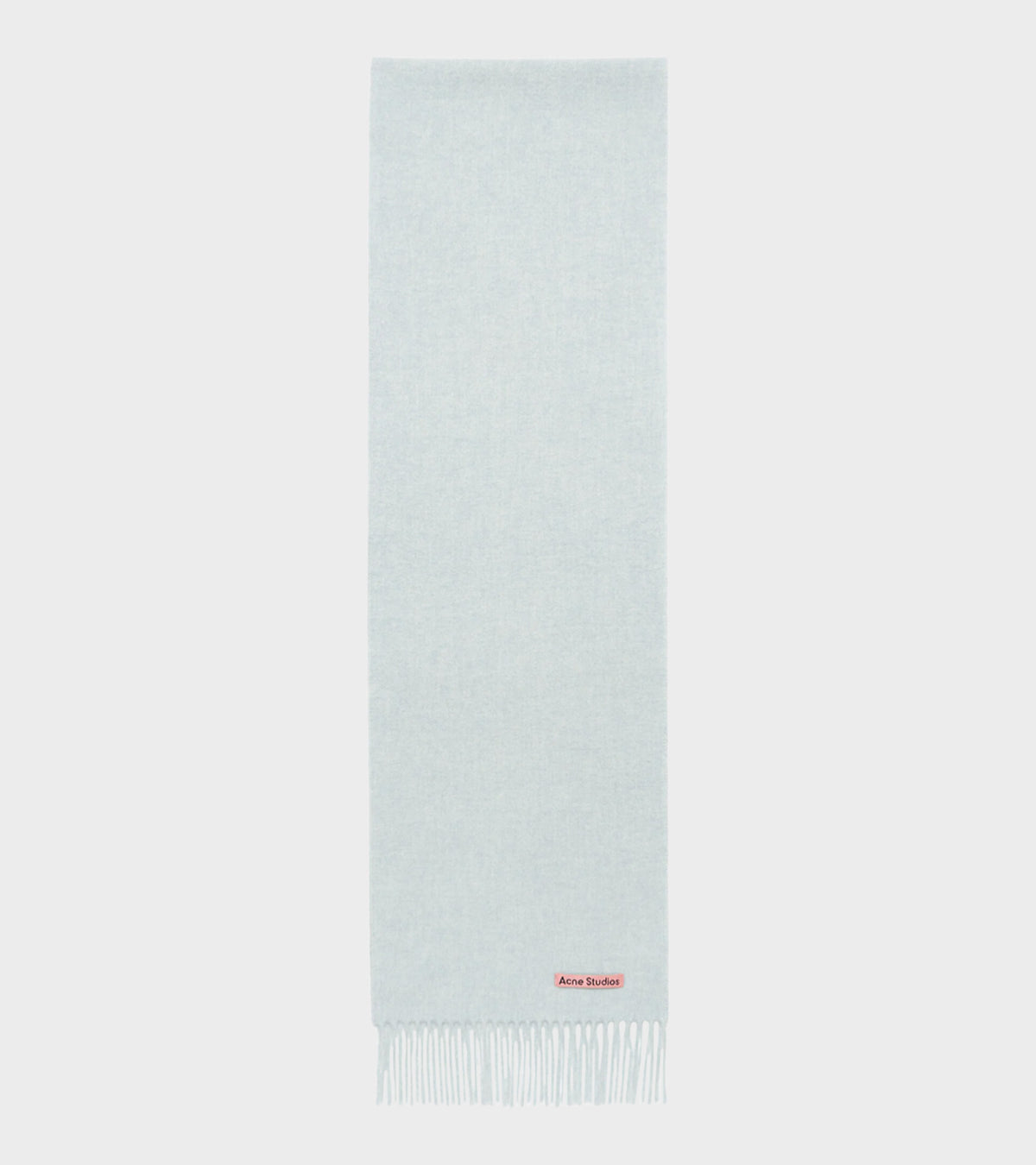 Skinny Fringed Scarf Ice Blue Melange