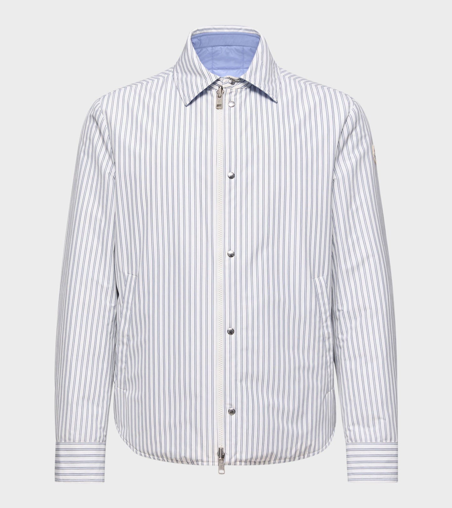 Crescent Reversible Down Shirt Jacket White/Light Blue