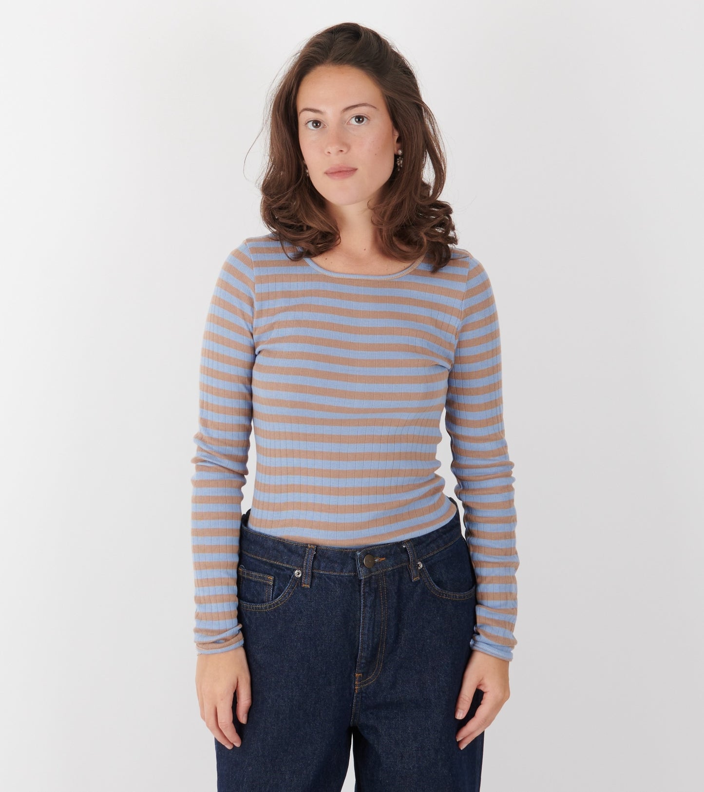 101 Rib Camel/Light Blue