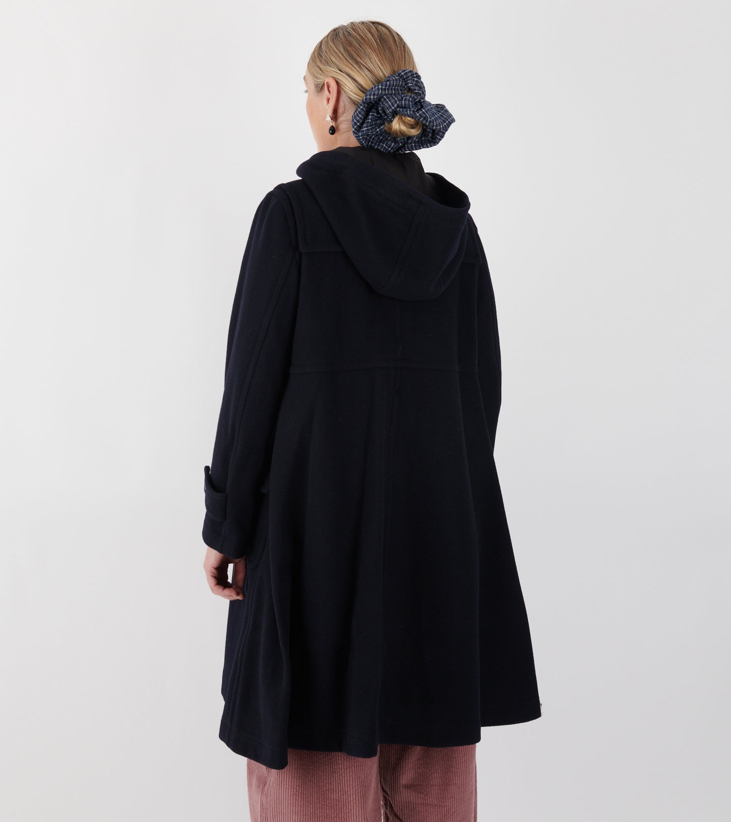 Hooded Wool Coat Navy