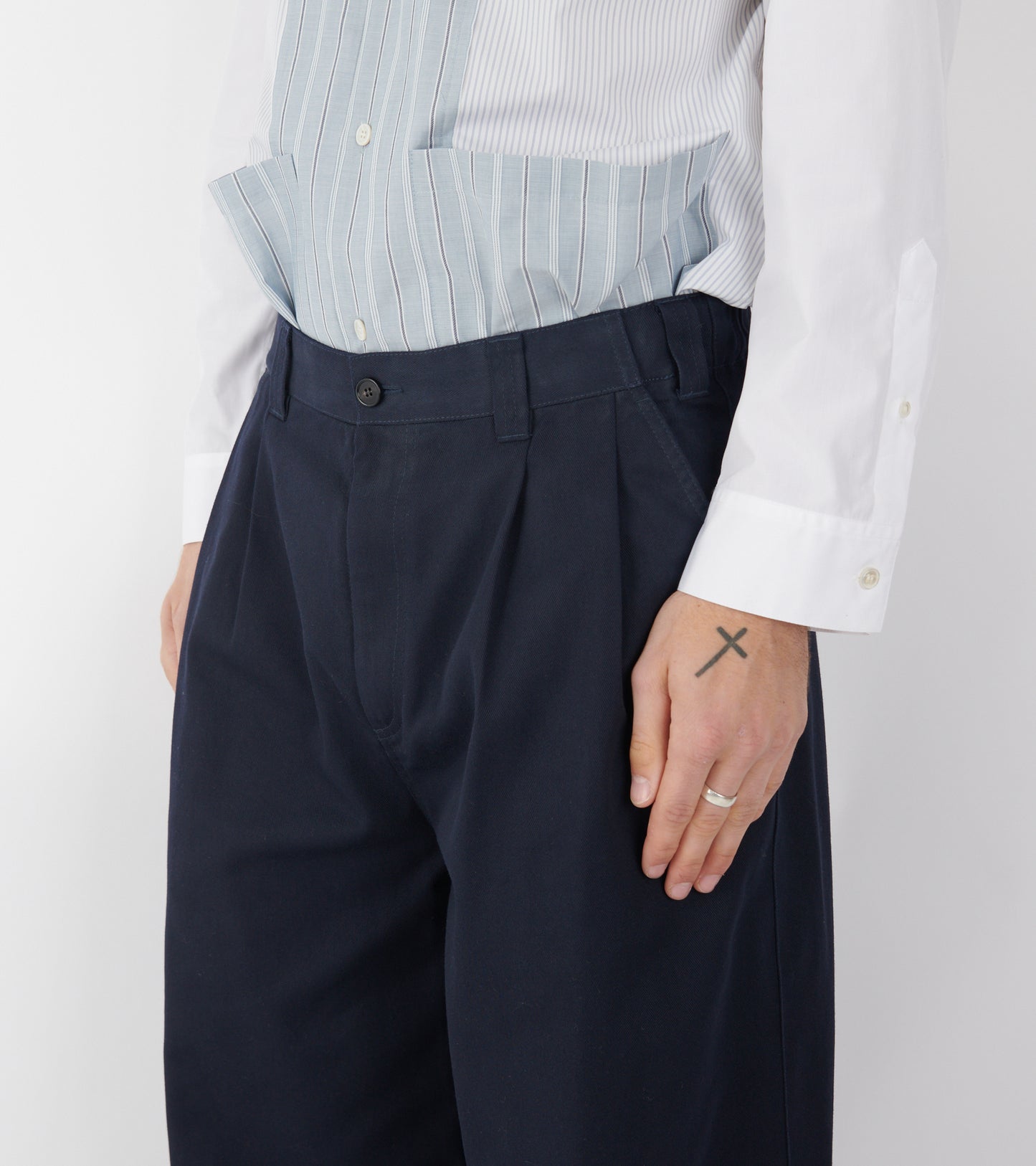 Wide Leg Trousers Navy