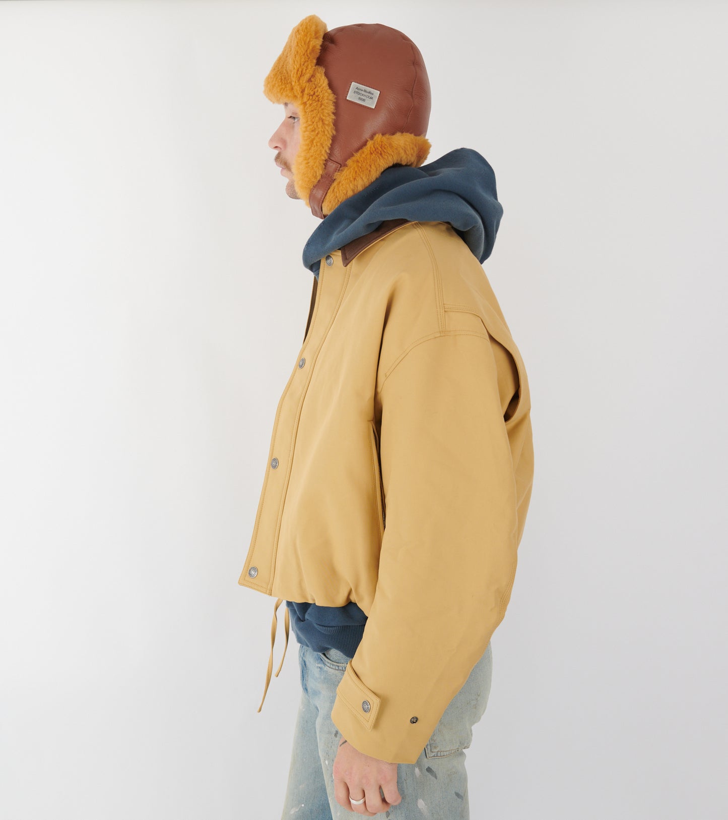 Shearling Hat Rust Brown