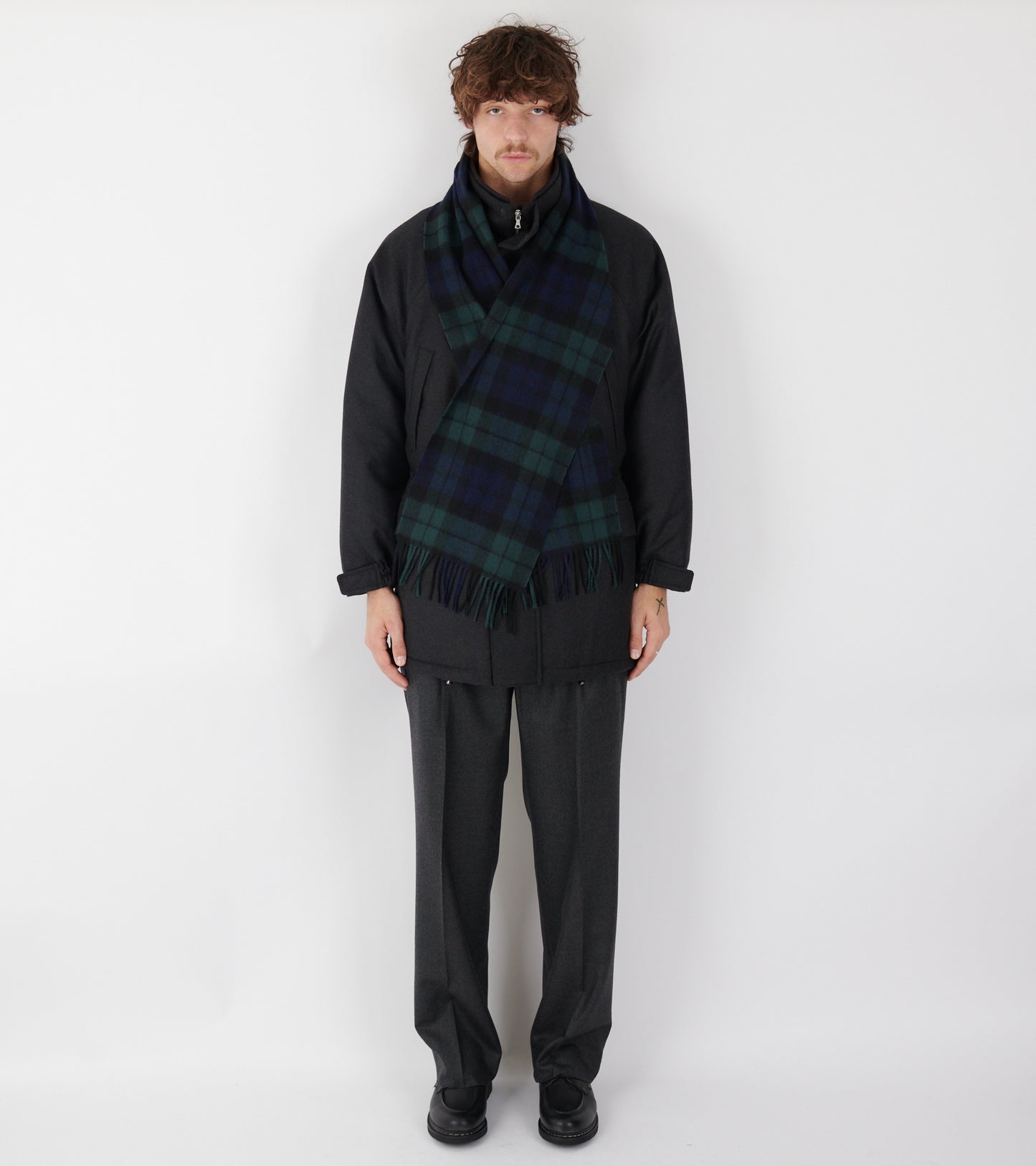 Barbour New Check Tartan Scarf Black Watch