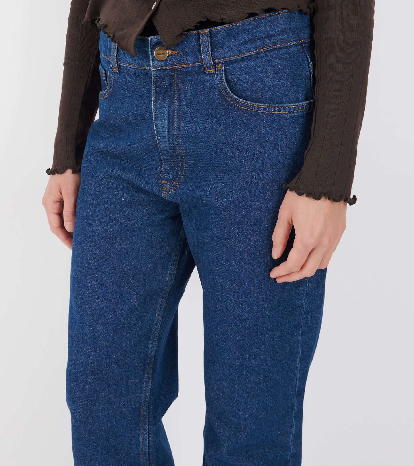 Cooper Highwaist Straight Jeans Mid Blue