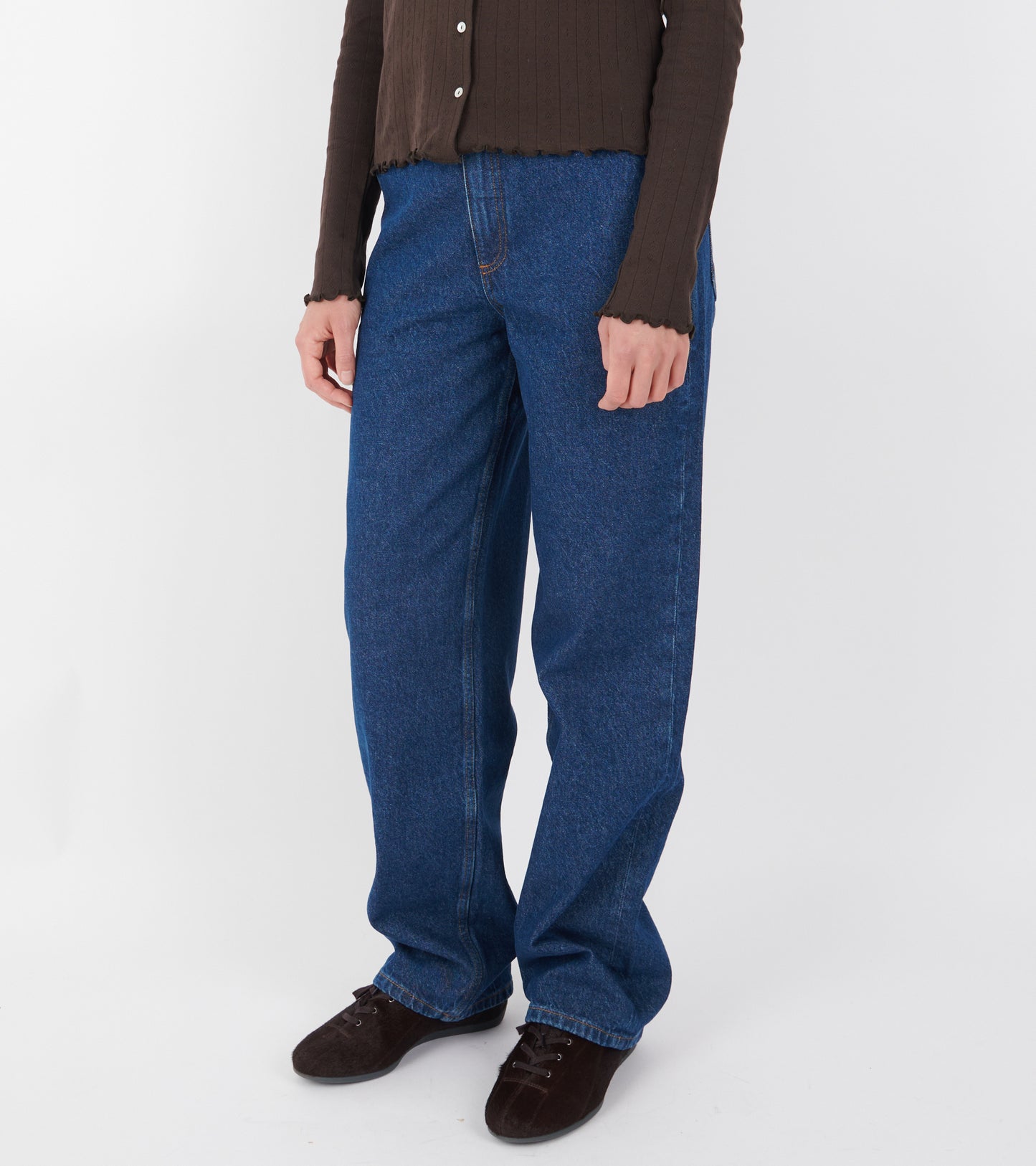 Carlo Midwaist Wide Jeans Mid Blue