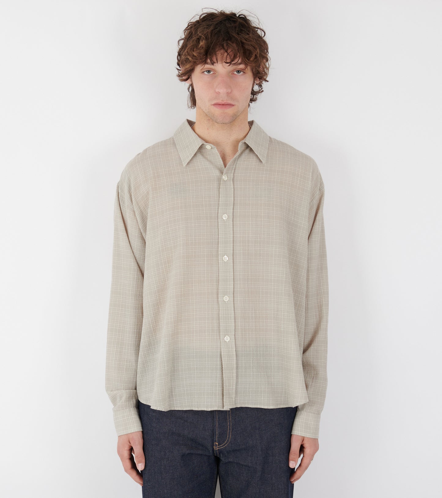 Vacation Shirt Chalk Seersucker Check