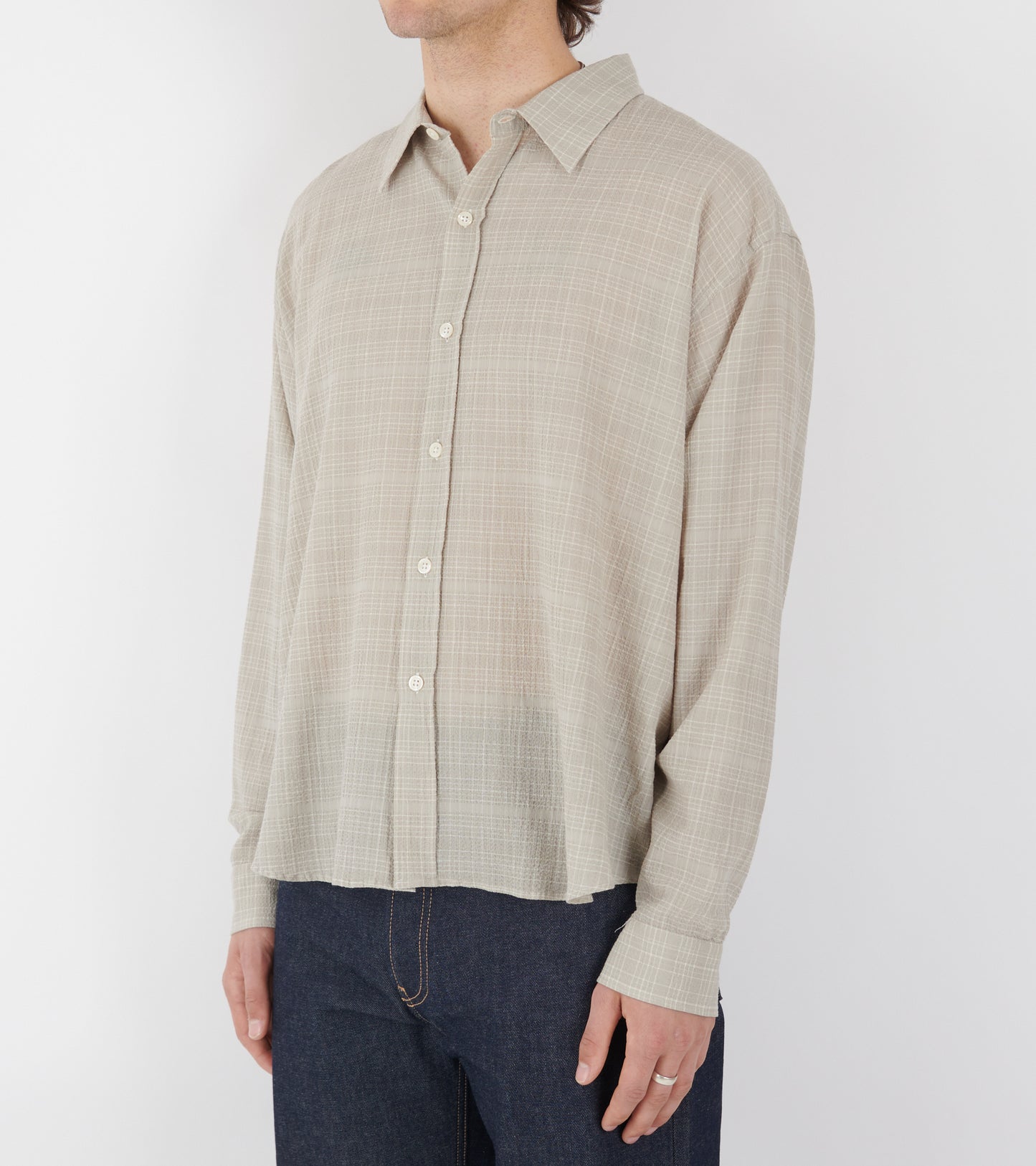 Vacation Shirt Chalk Seersucker Check