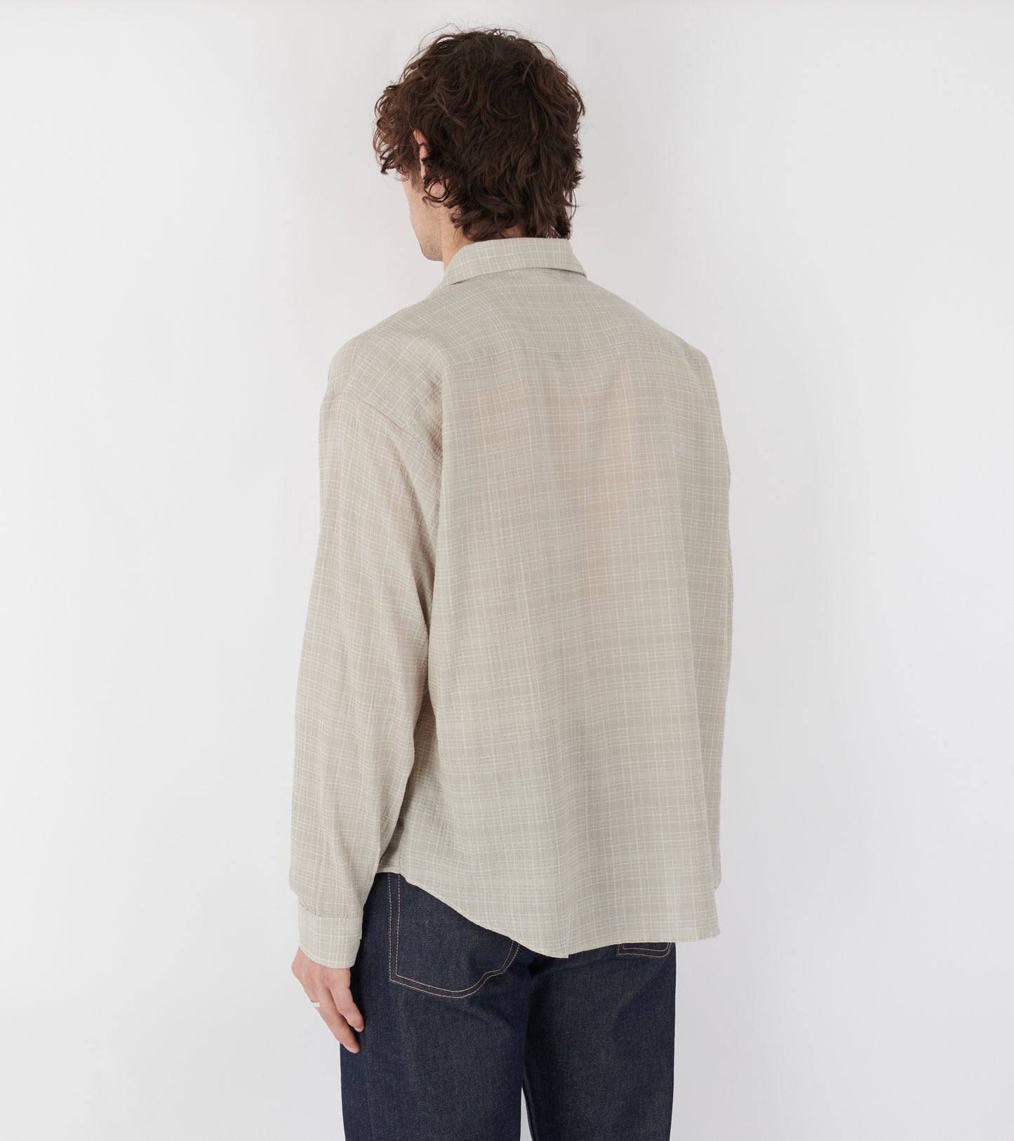 Vacation Shirt Chalk Seersucker Check