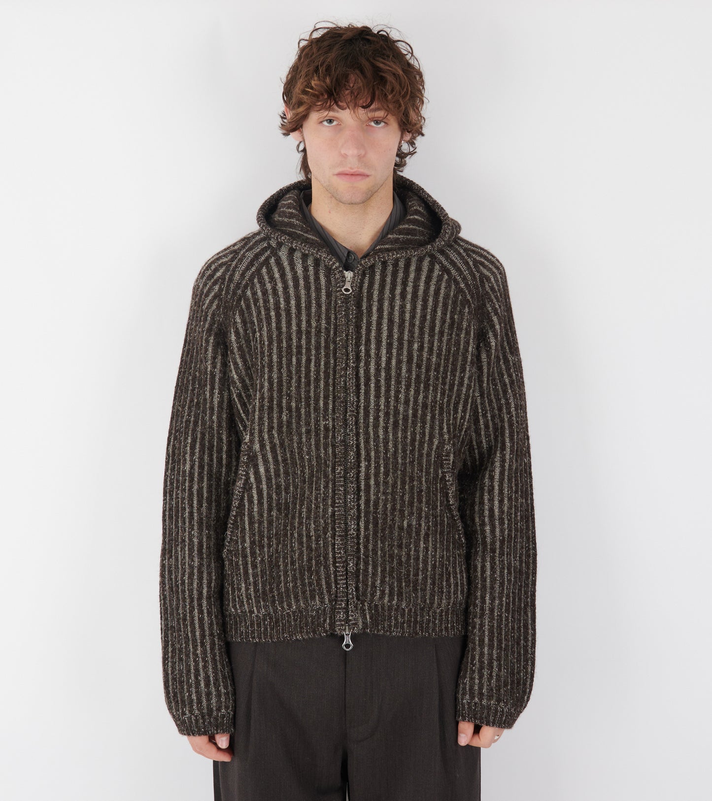 Level Hood Vanise Brown Stripe Isles Wool