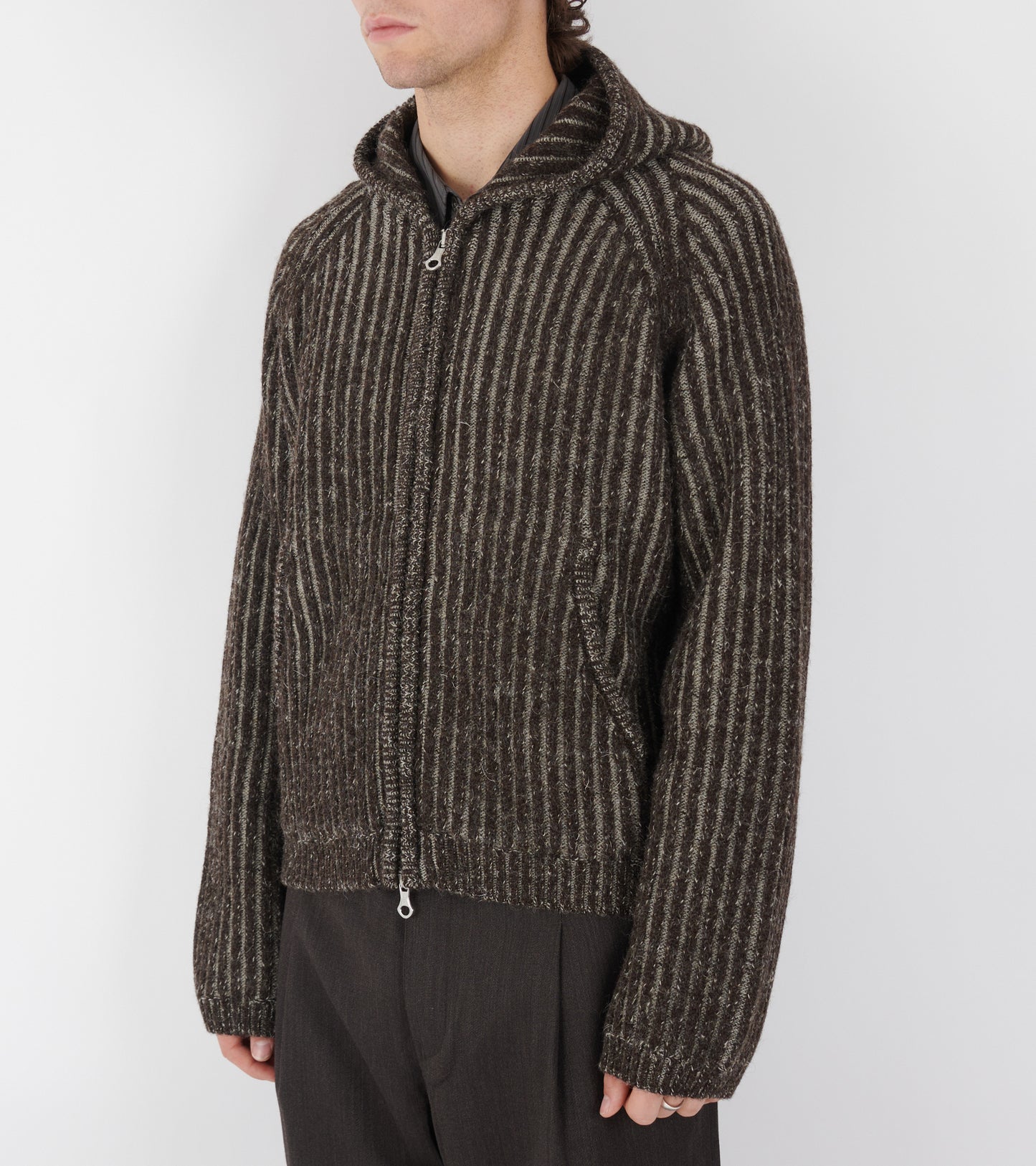 Level Hood Vanise Brown Stripe Isles Wool