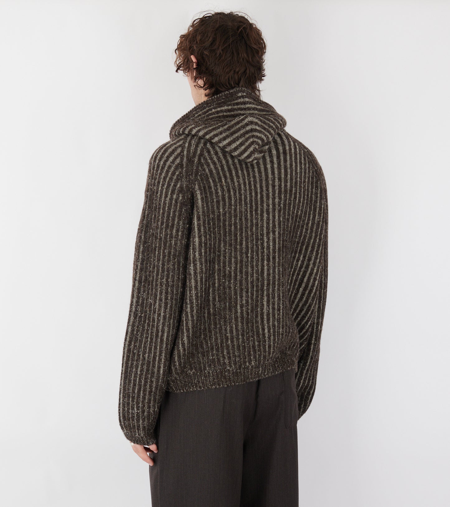 Level Hood Vanise Brown Stripe Isles Wool
