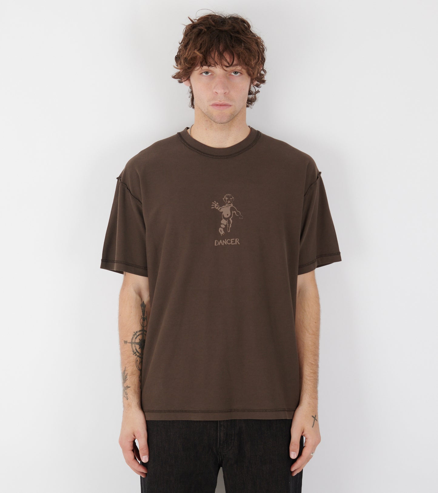 Inside-Out Logo Tee Brown