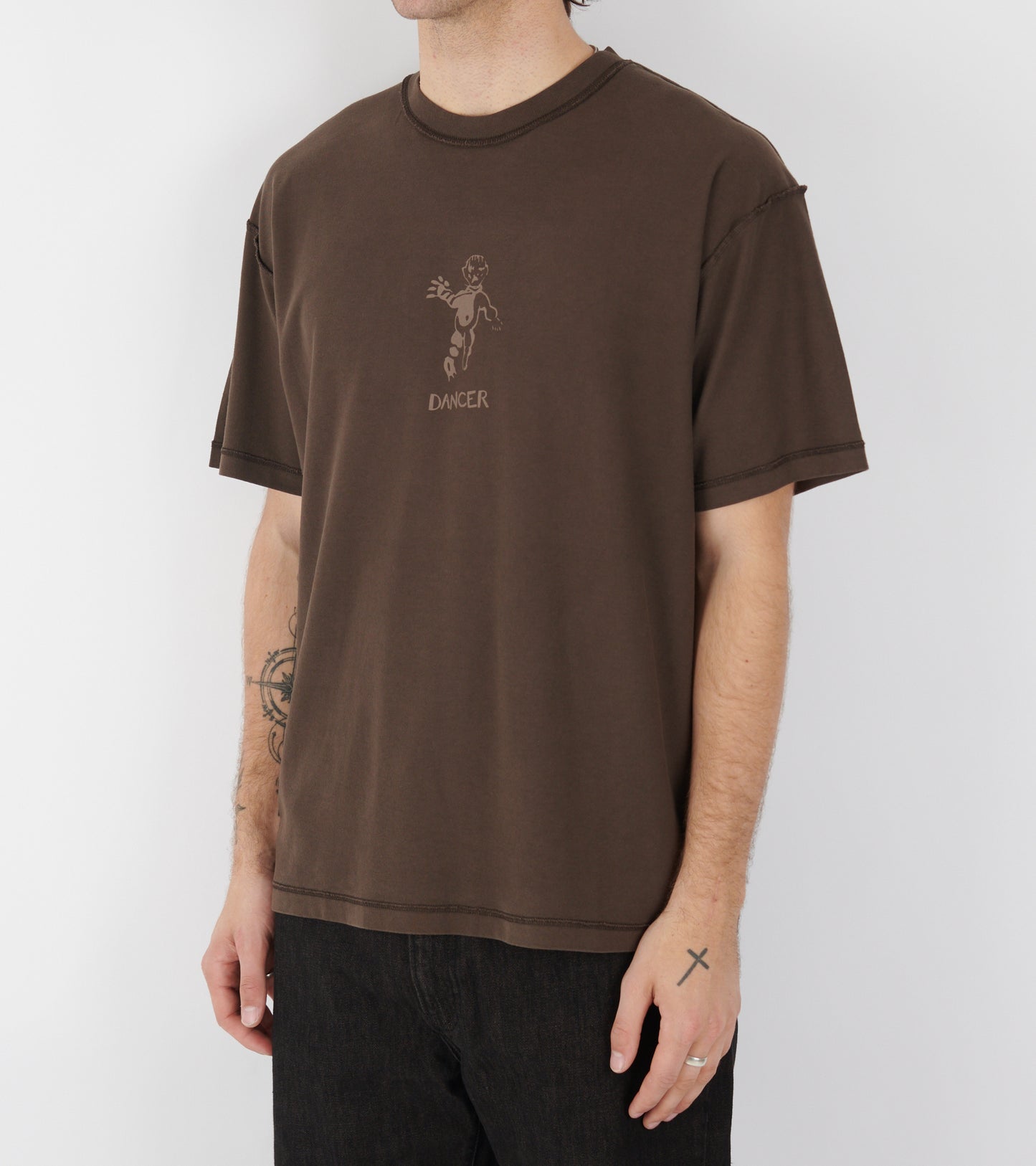 Inside-Out Logo Tee Brown