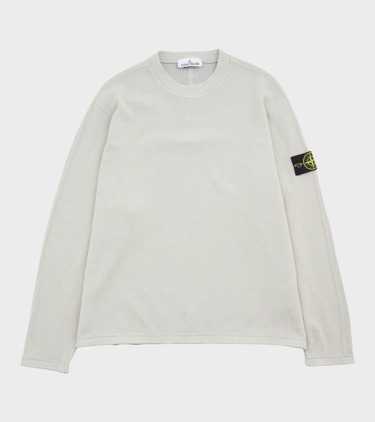Rib Nylon Wool Blend Knit Light Grey