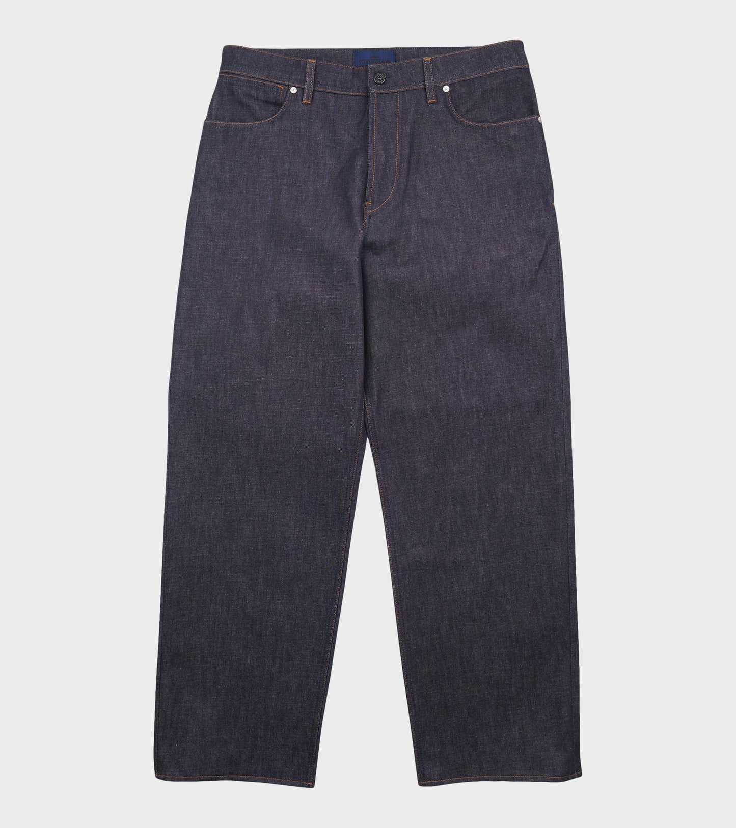 Indigo Denim Raw Loose Jeans One Wash Blue
