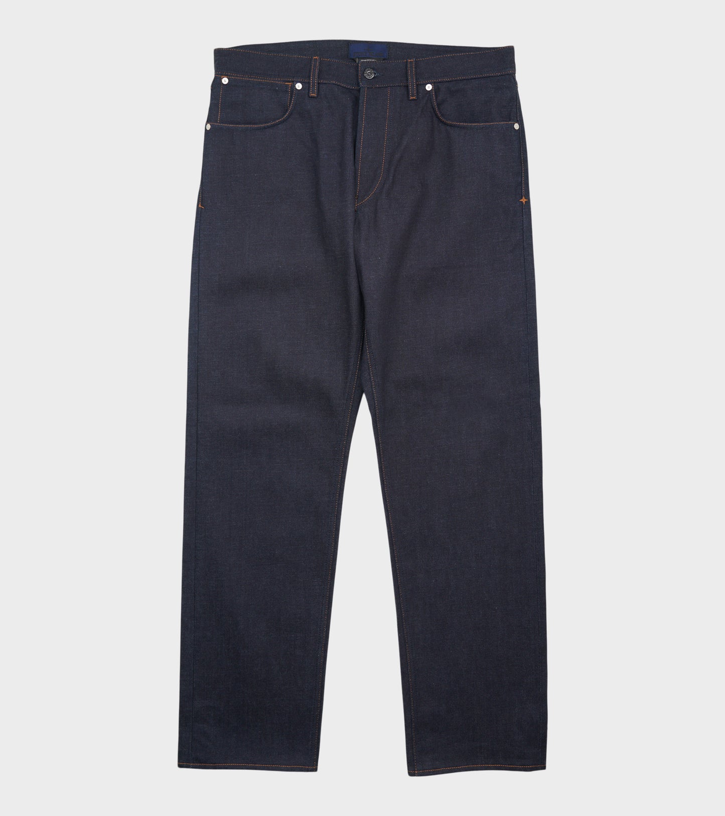 Selvedge Indigo Denim Raw Straight Jeans Dark Blue
