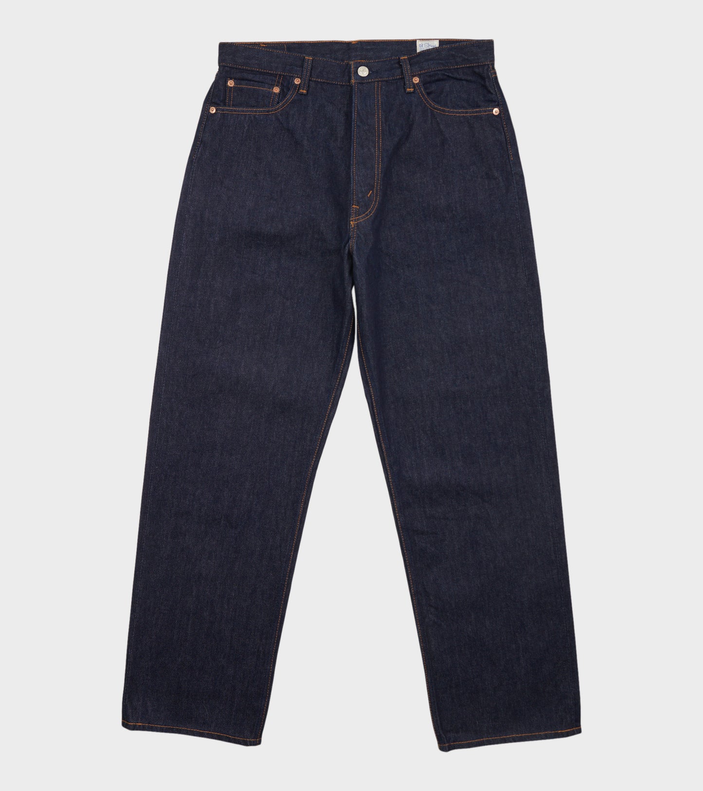101 Dad Fit Denim Jeans One Wash Rigid Blue
