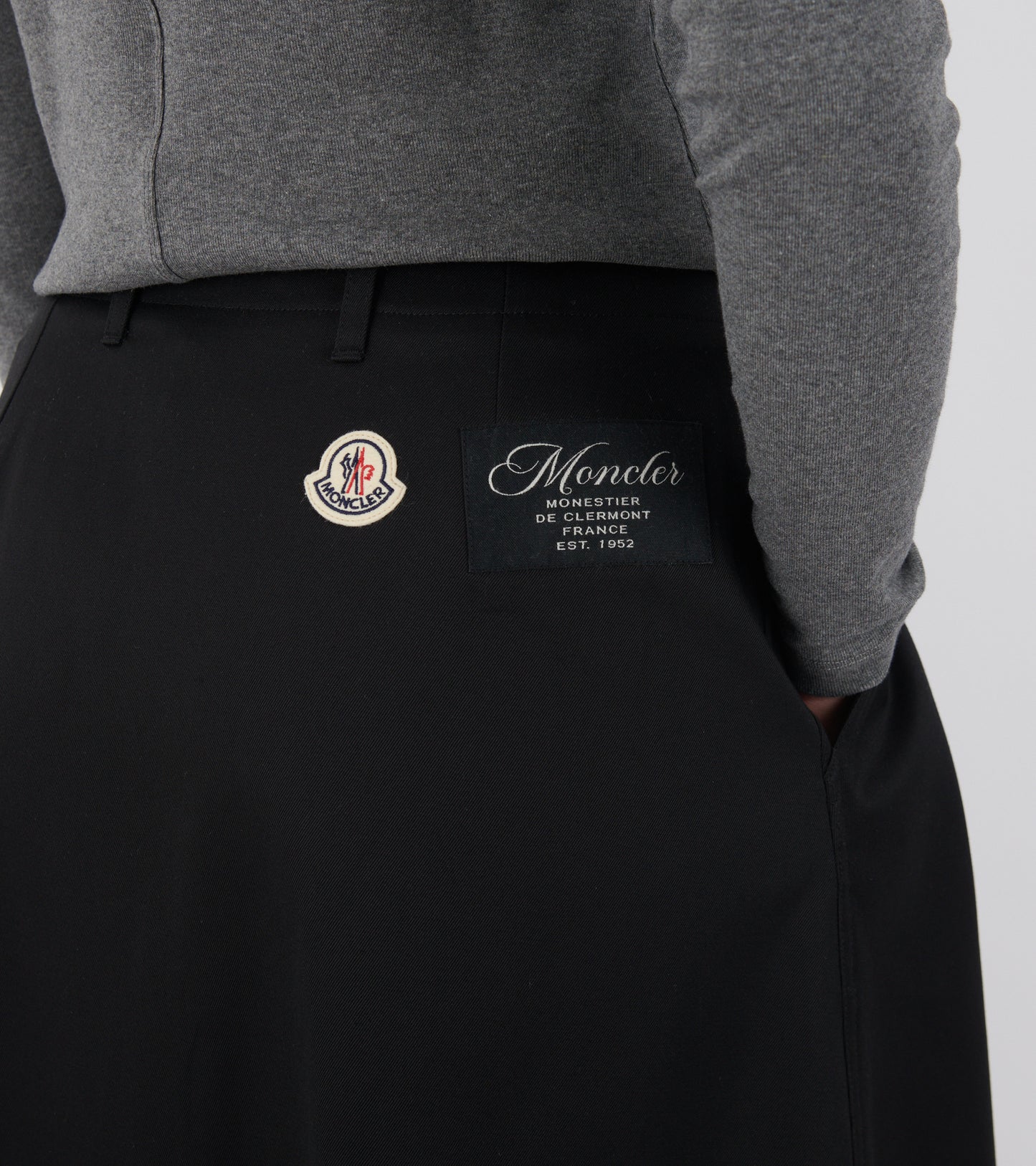 Pleated Cotton Canvas Skirt Black