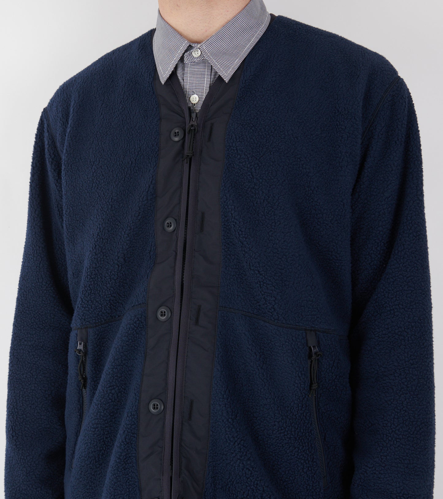 V-neck Zip Fleece Navy