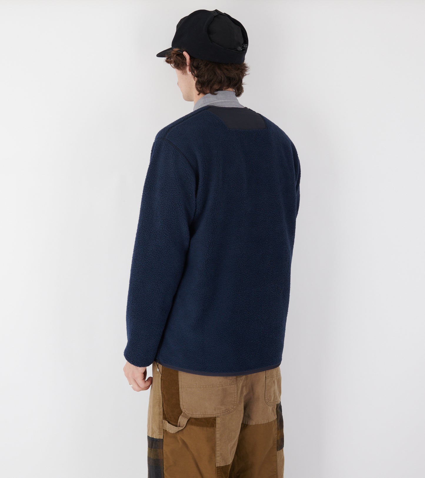 V-neck Zip Fleece Navy