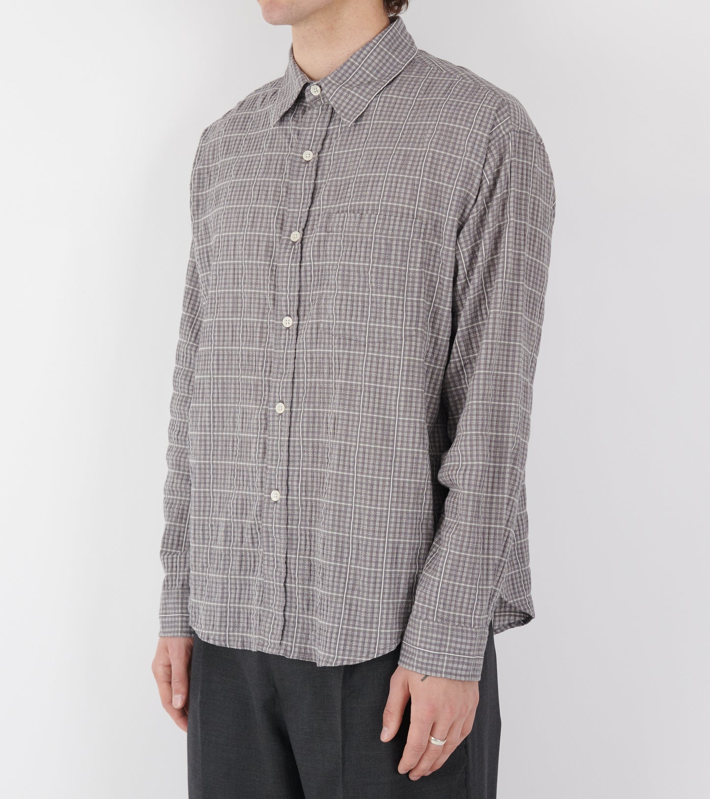 Executive Shirt Grey Textured Check
