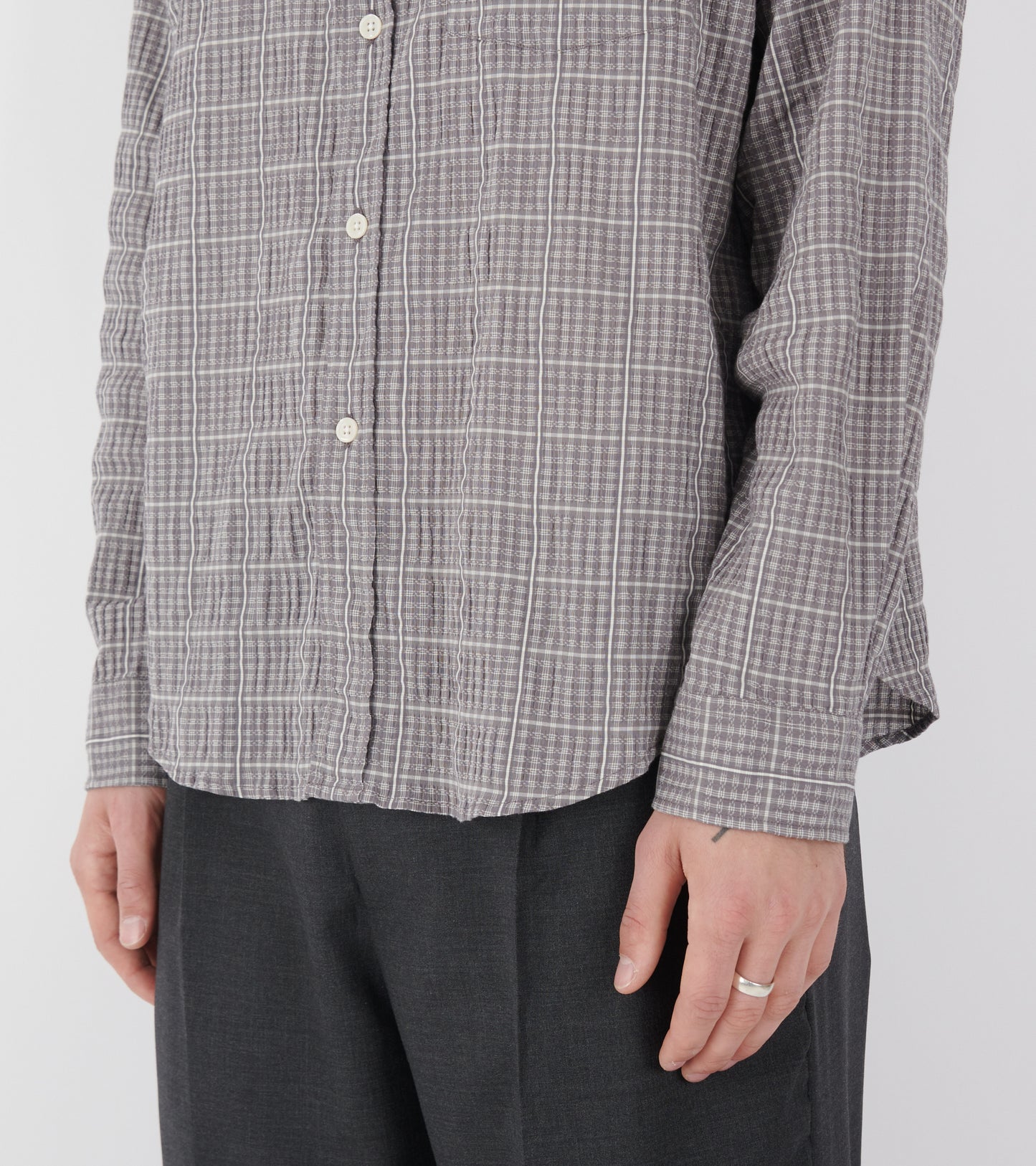 Executive Shirt Grey Textured Check