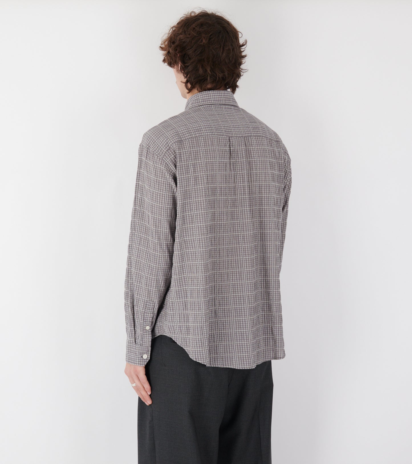 Executive Shirt Grey Textured Check