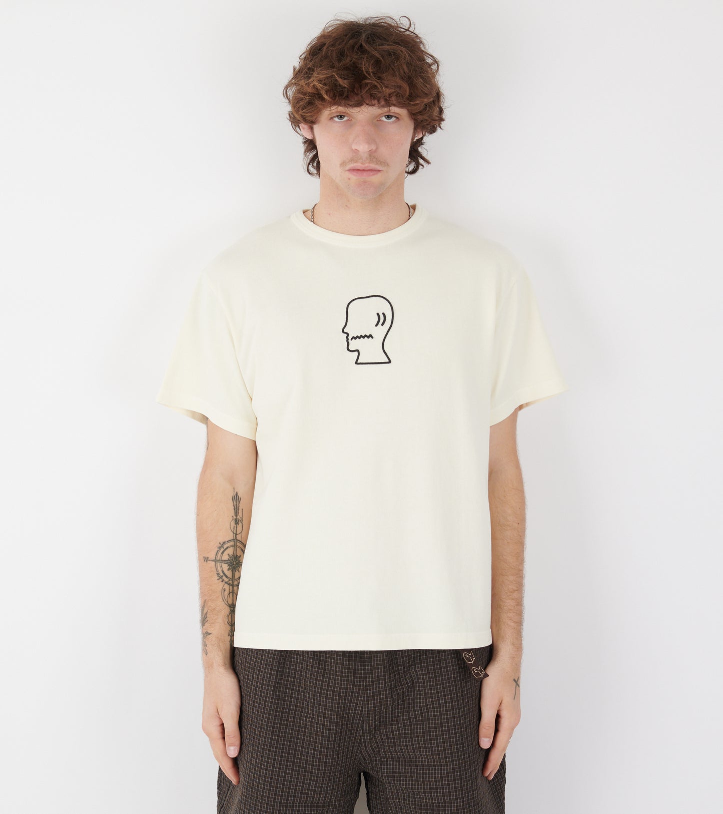 Heavyweight 3D Embroidery Logohead T-shirt Natural