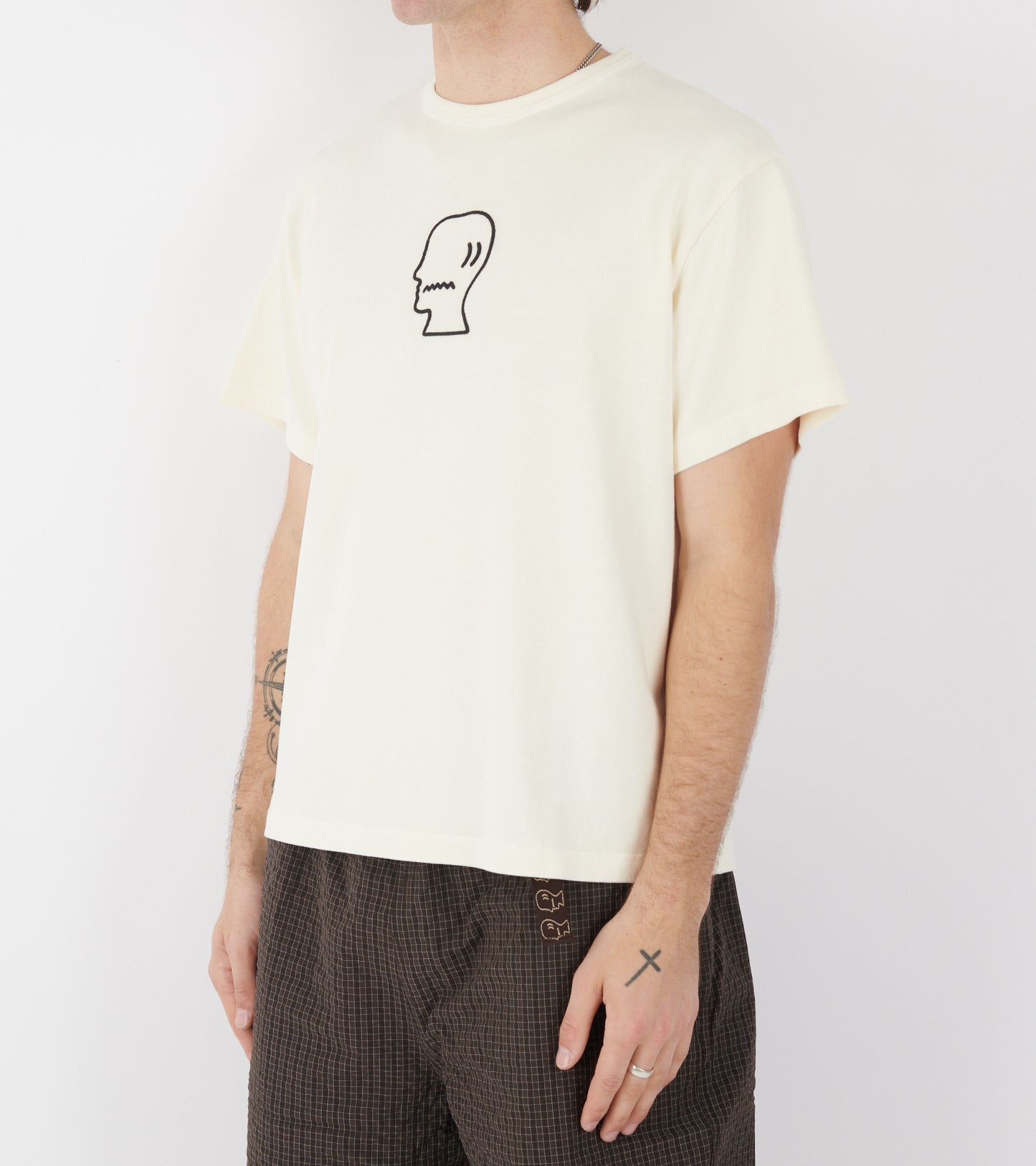Heavyweight 3D Embroidery Logohead T-shirt Natural