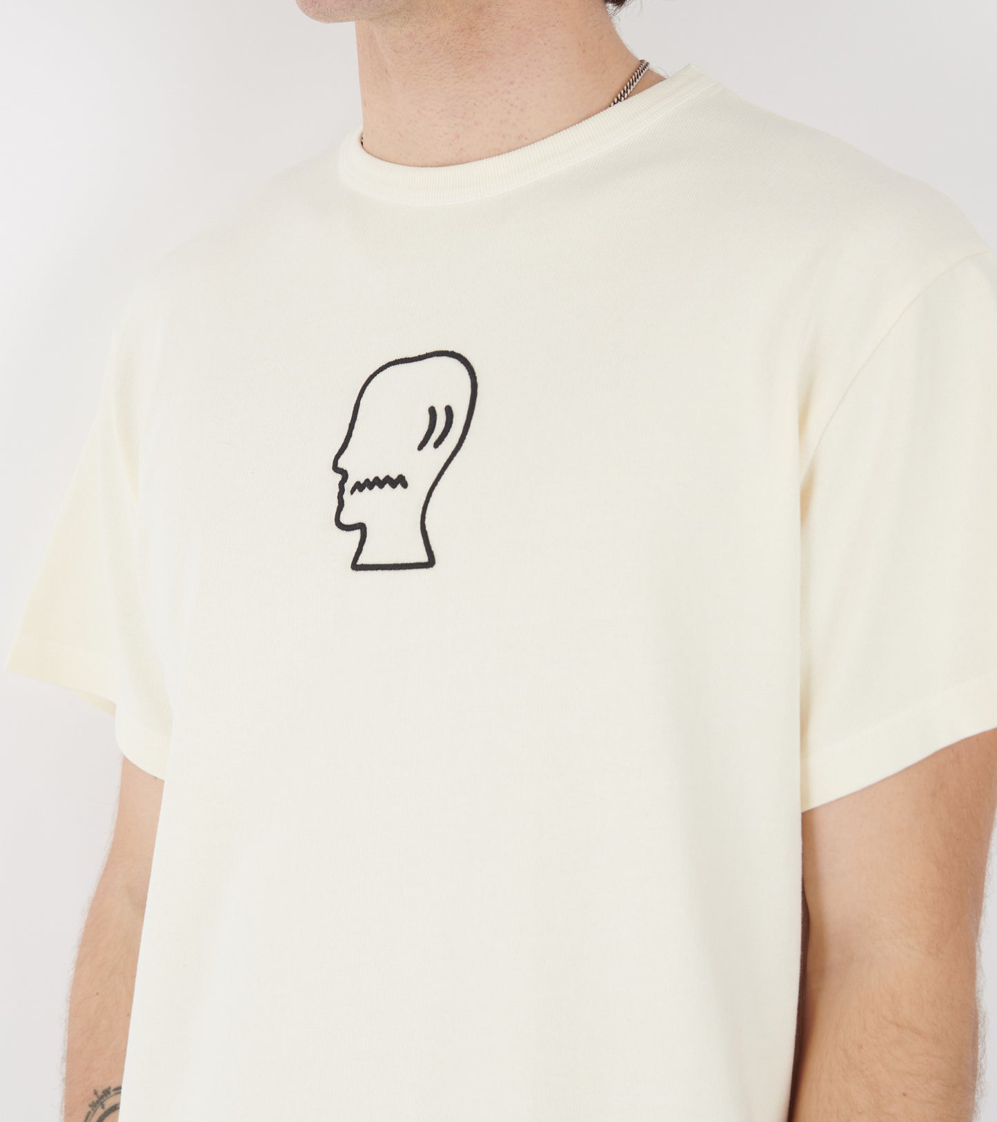 Heavyweight 3D Embroidery Logohead T-shirt Natural
