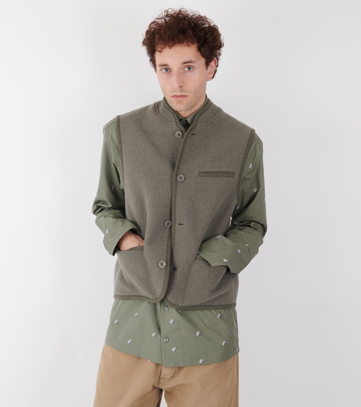 Walker Felted Vest Camoscio