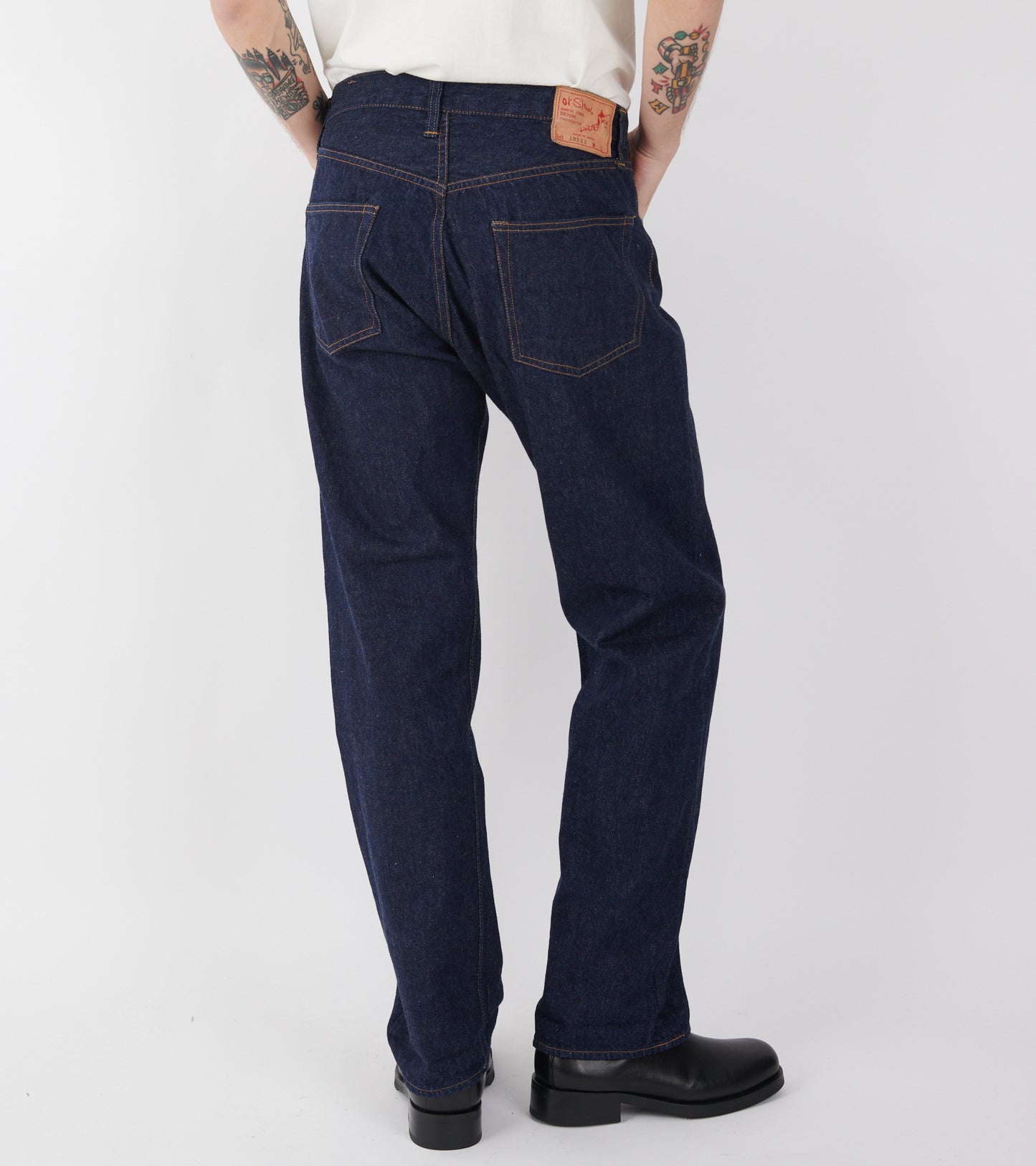 The 1950s Selvedge Denim Jeans One Wash Dark Blue